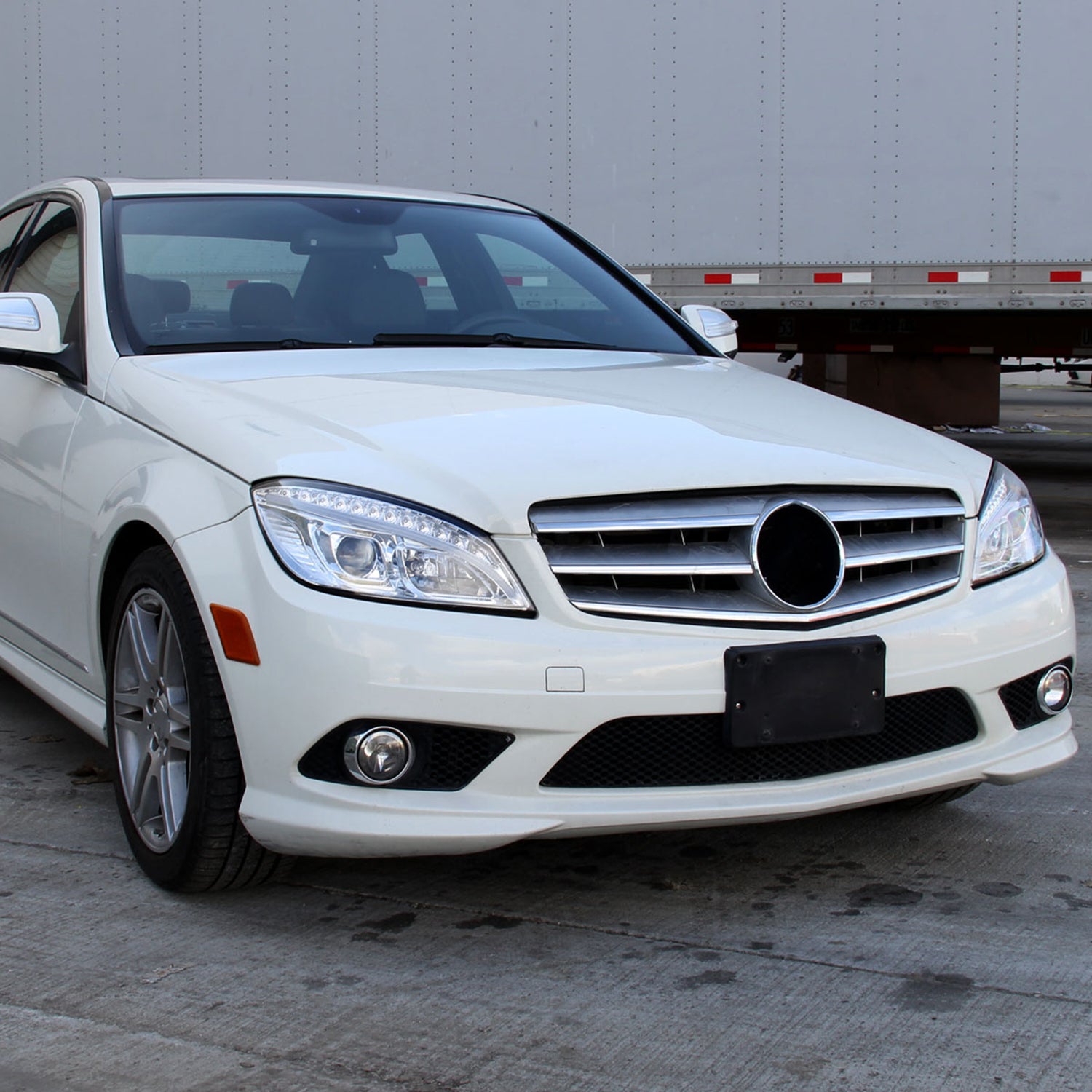 2008-2011 Mercedes W204 C Class Headlights LED Light Bar&LED Signal Chrome