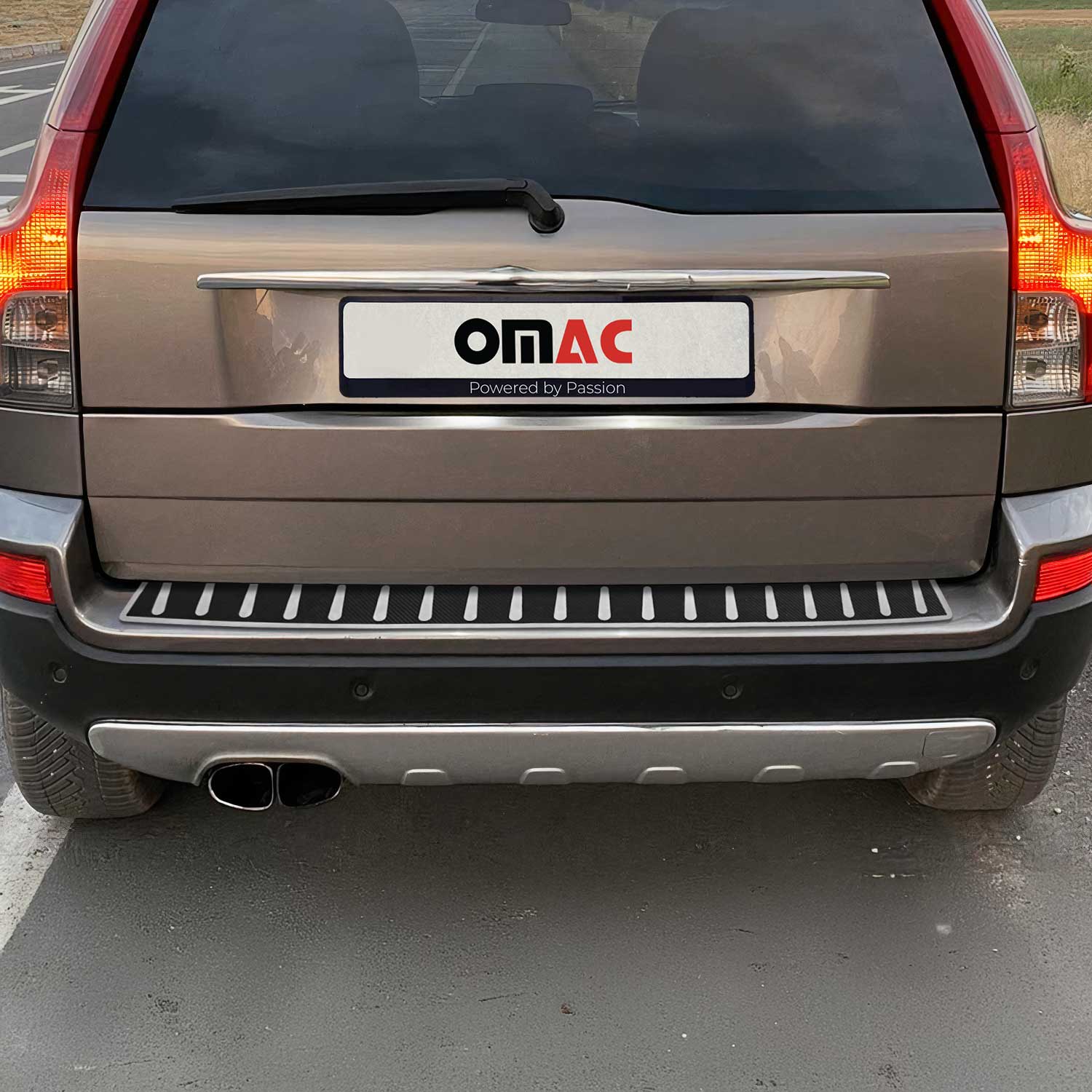 2003-2014 Volvo XC90 Rear Bumper Sill Cover Protector Stainless Steel Carbon Foiled