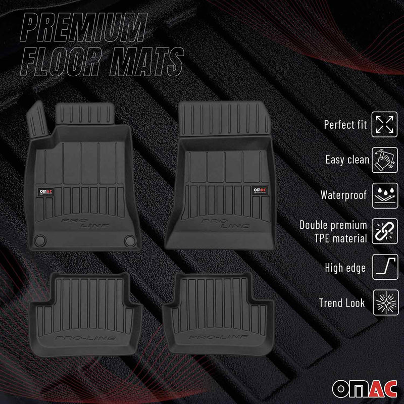 2013-2019 Mercedes CLA C117 Premium Floor Mats Liners Full Set All Weather Heavy Duty Black