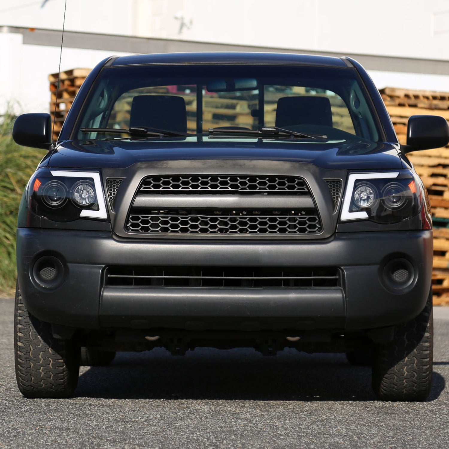 2005-2011 Toyota Tacoma LED Bar Projector Headlights Turn Signal Lights Black