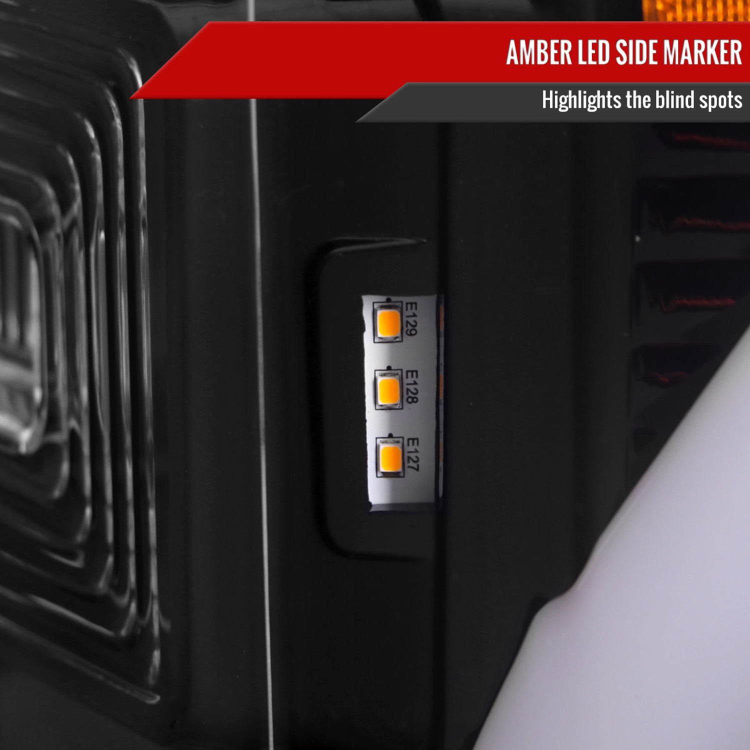 2017-2019 Ford F-250 F-350 F-450 F-550 LED CBar Projector Headlights Jet Black