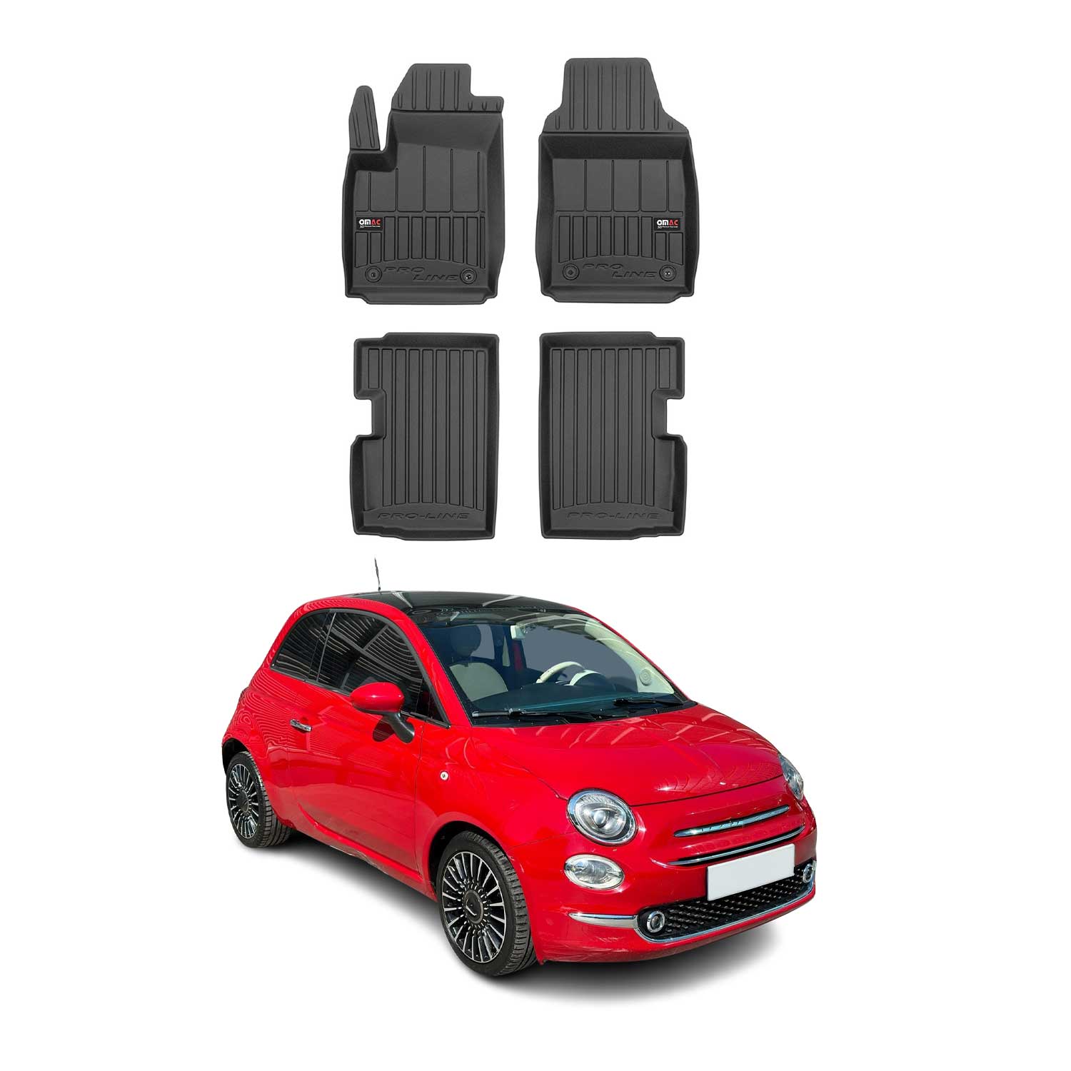 2012-2019 Fiat 500 Premium Floor Mats Liners Full Set All Weather Heavy Duty
