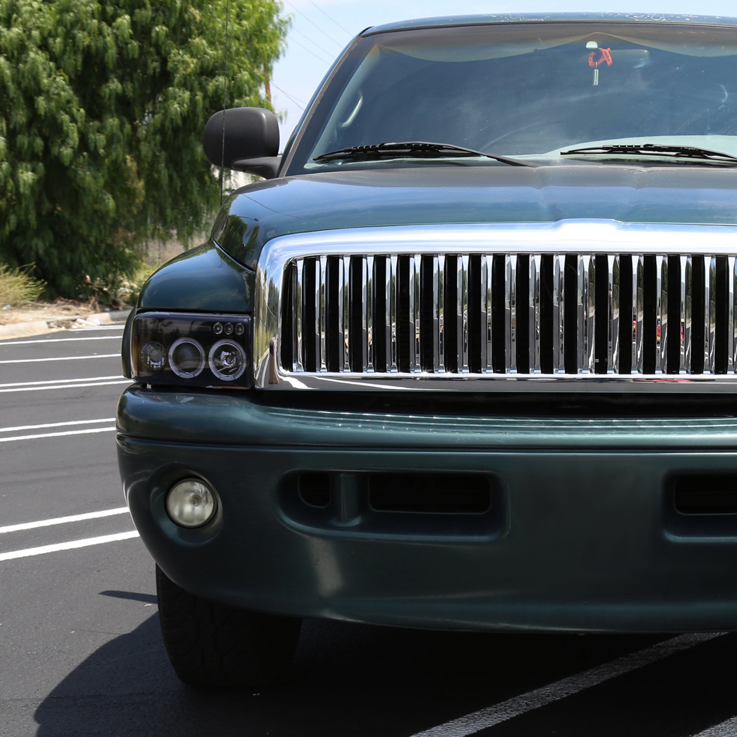 1994-2001 Dodge RAM 1500 2500 3500 Dual Halo Projector Headlights Black/Smoke