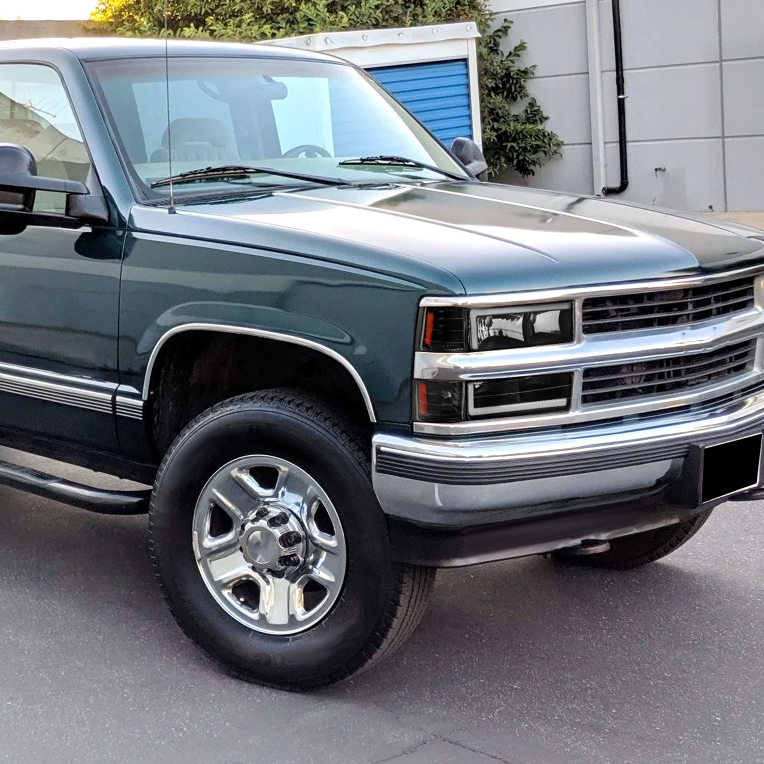 1994-1998 Chevy C10 C/K Tahoe Suburban LED Headlights &Corner Lights Black