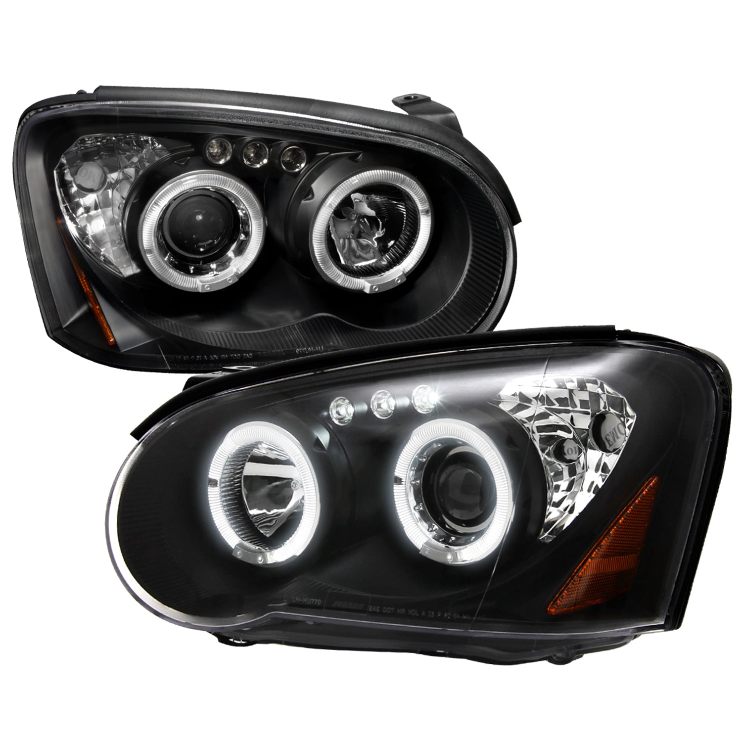 2004-2005 Subaru Impreza WRX/STI Outback Dual Halo Projector Headlights Black