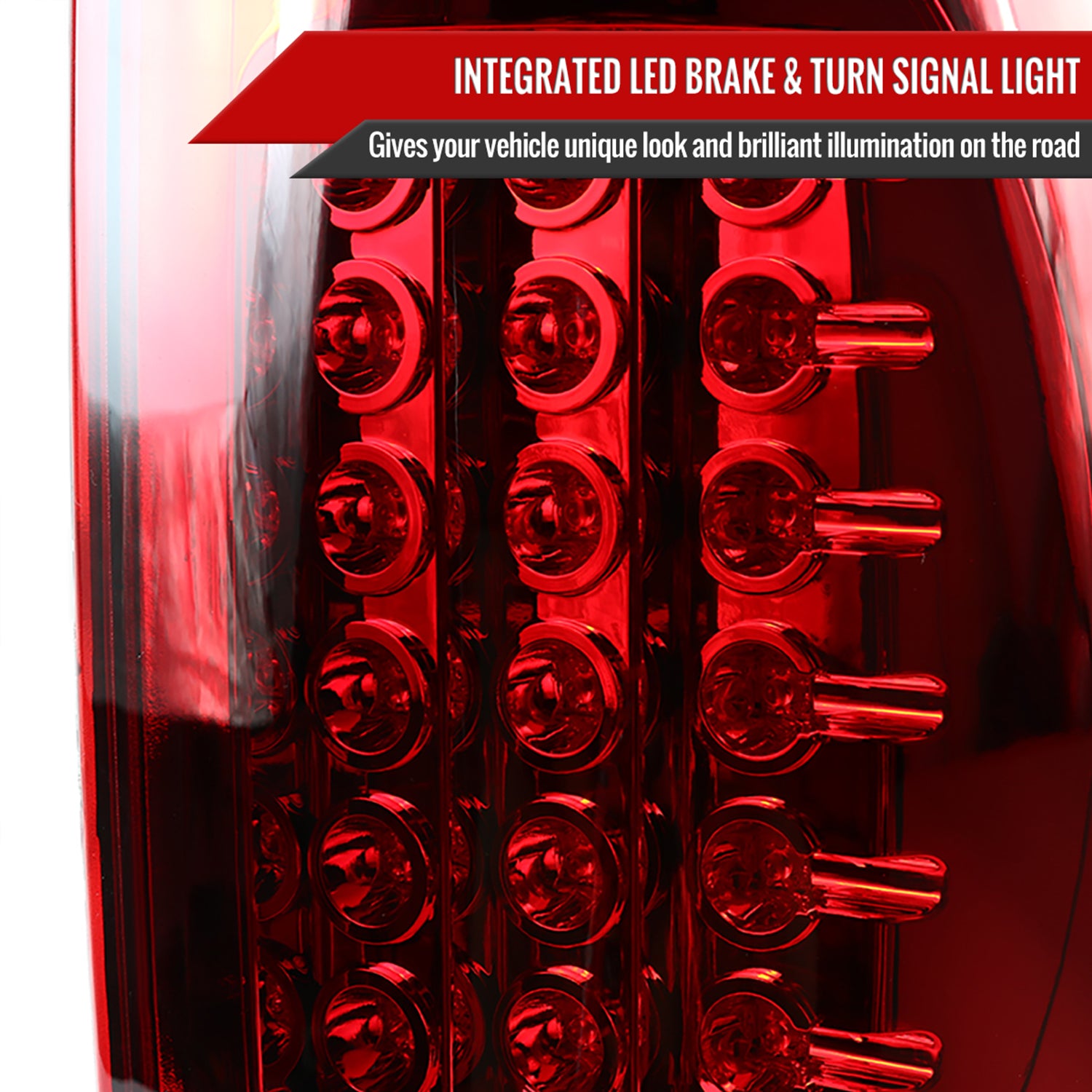 2007-2009 Dodge RAM LED Tail Lights Chrome Housing/Red Lens