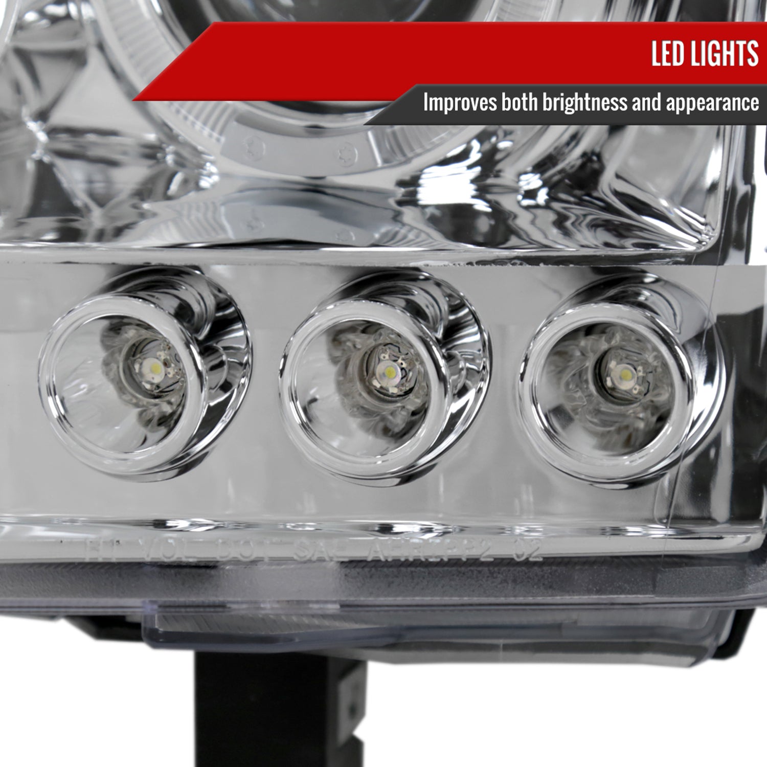 2005-2015 Nissan Xterra Dual Halo Projector Headlights Chrome/Clear Lens