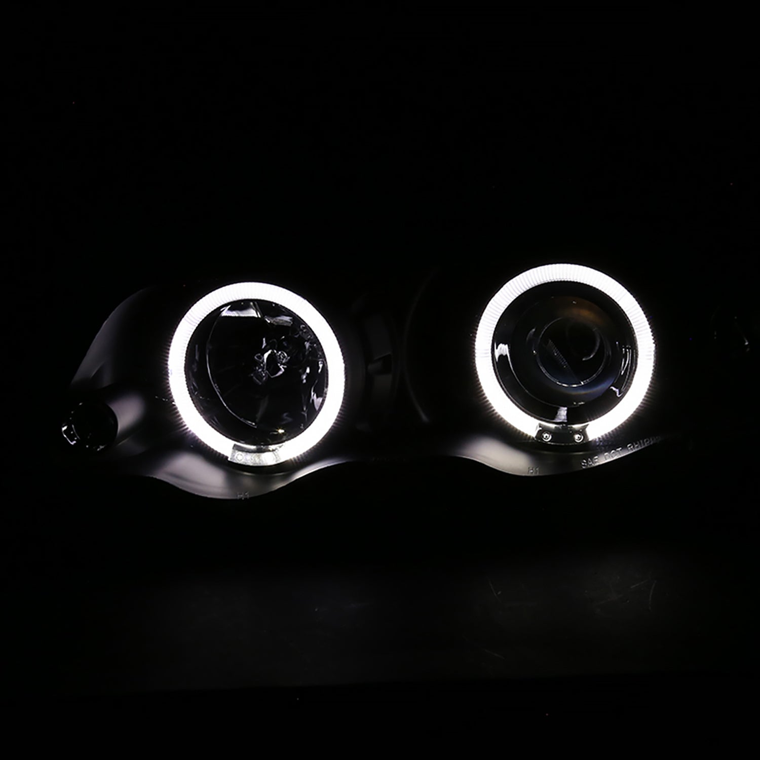 1999-2001 BMW E46 3 Series Sedan Dual Halo Projector Headlights Matt Black