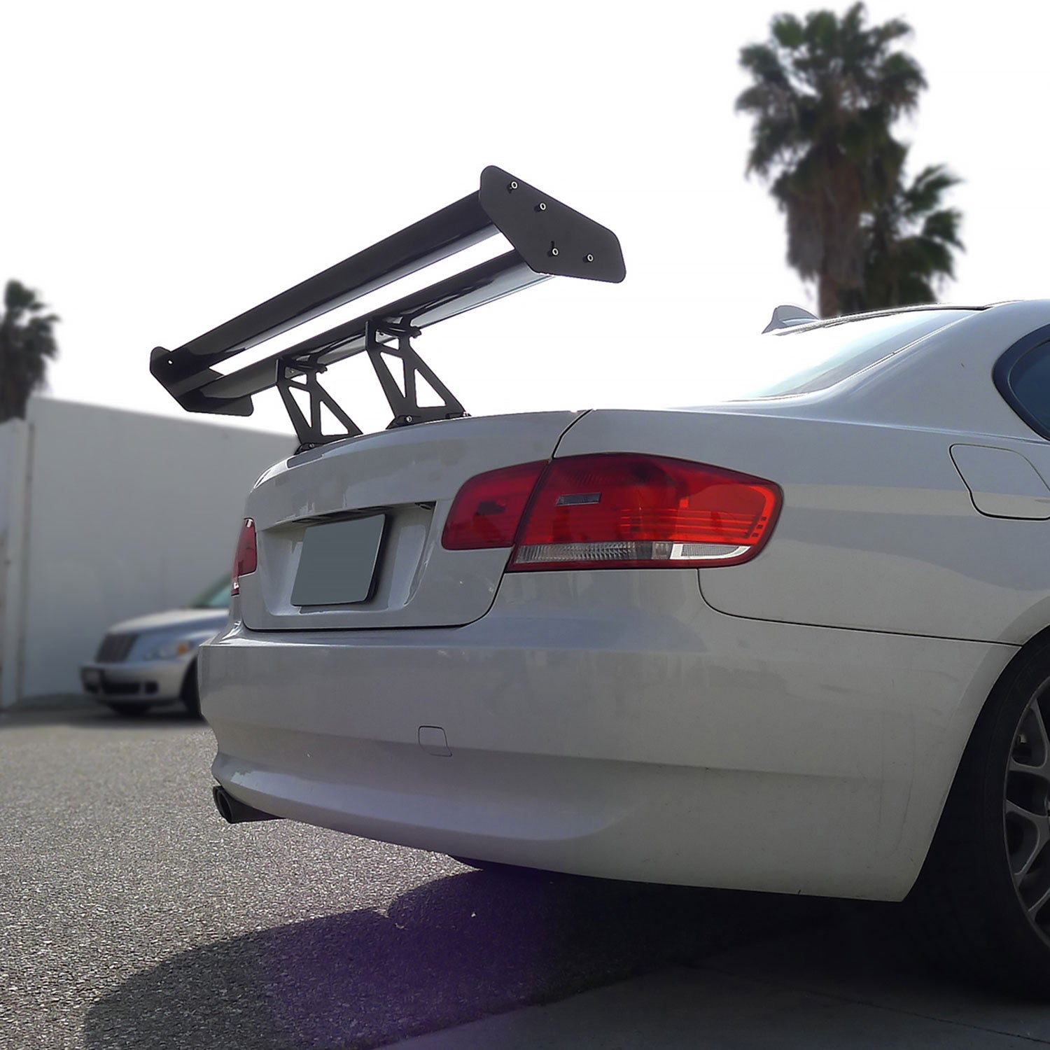 Universal Black CNC Aluminum 52" Double Deck Adjustable Trunk Spoiler Wing