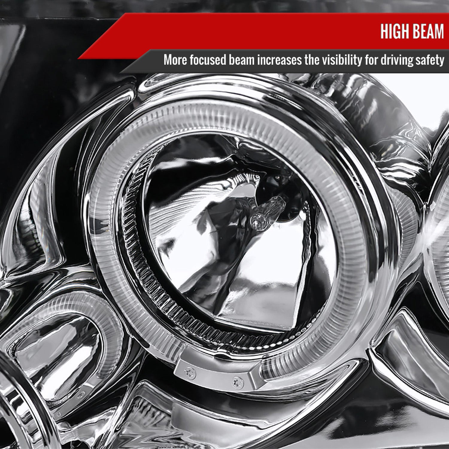 2004-2008 Ford F-150/ 06-2008 Lincoln Mark LT Dual Halo Headlights Chrome