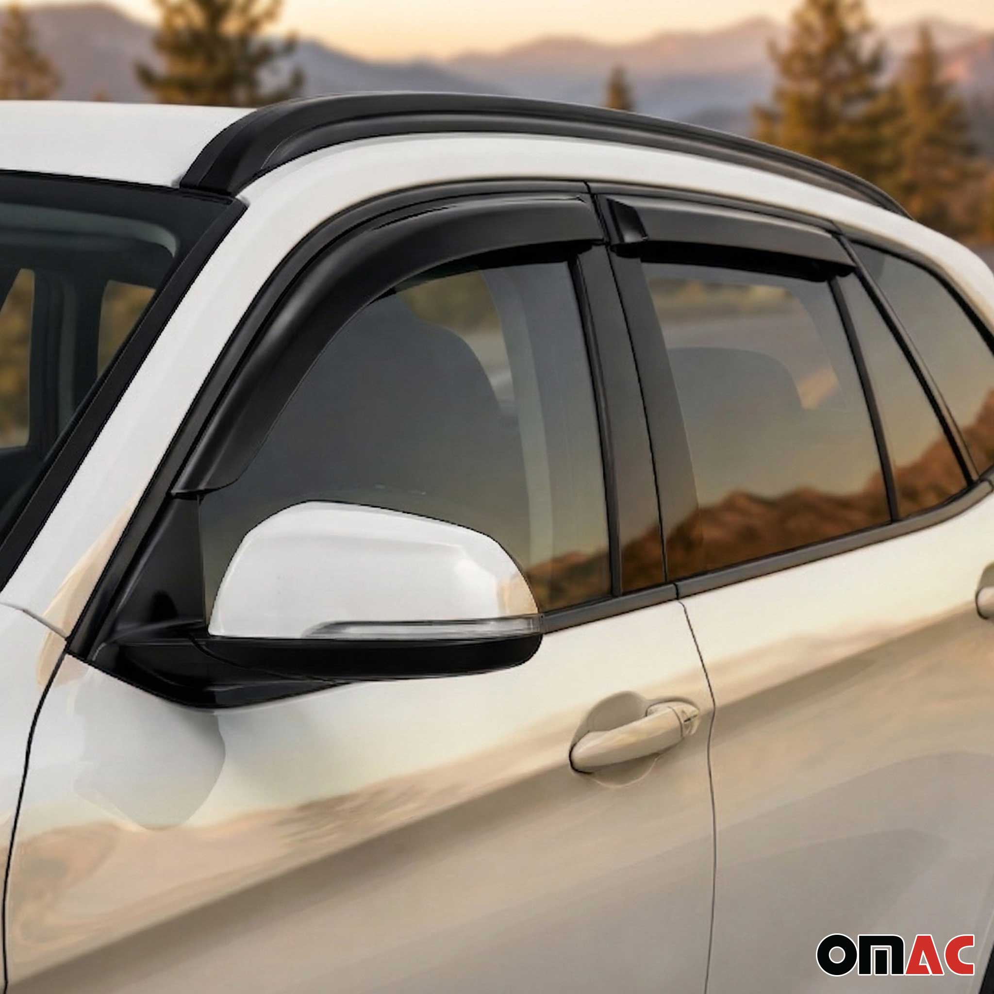 2010-2015 BMW X1 E84 Window Visor Vent Rain Deflector 4Pcs Smoke