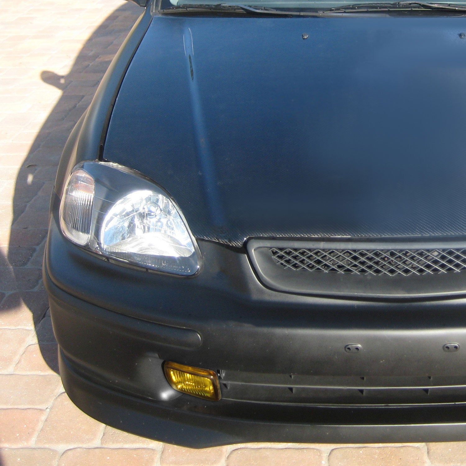 1996-1998 Honda Civic H3 Fog Lights Kit Chrome Housing/Yellow Lens