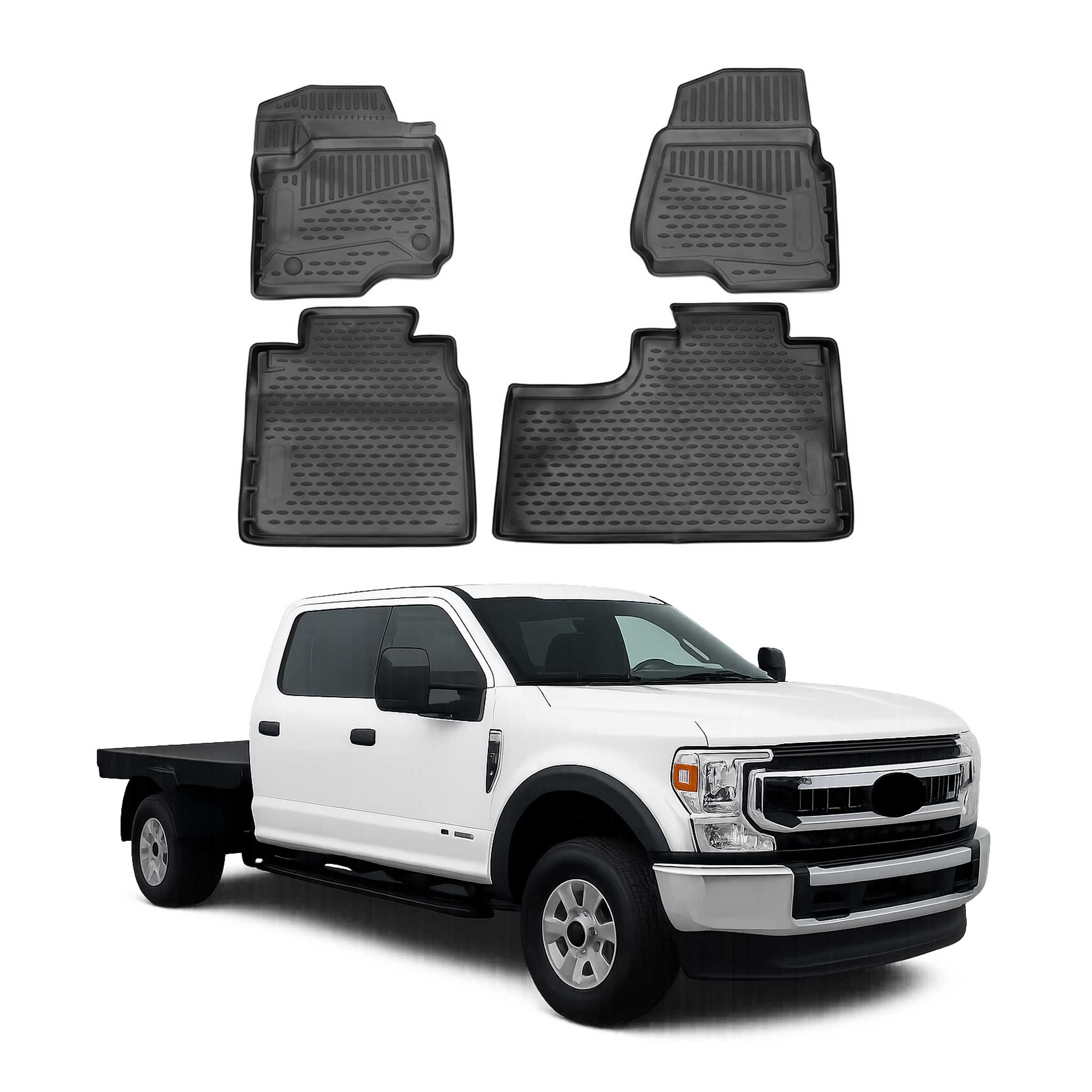 2017-2022 Ford F-550 Super Duty Crew Cab Floor Mats Liners Full Set All Weather