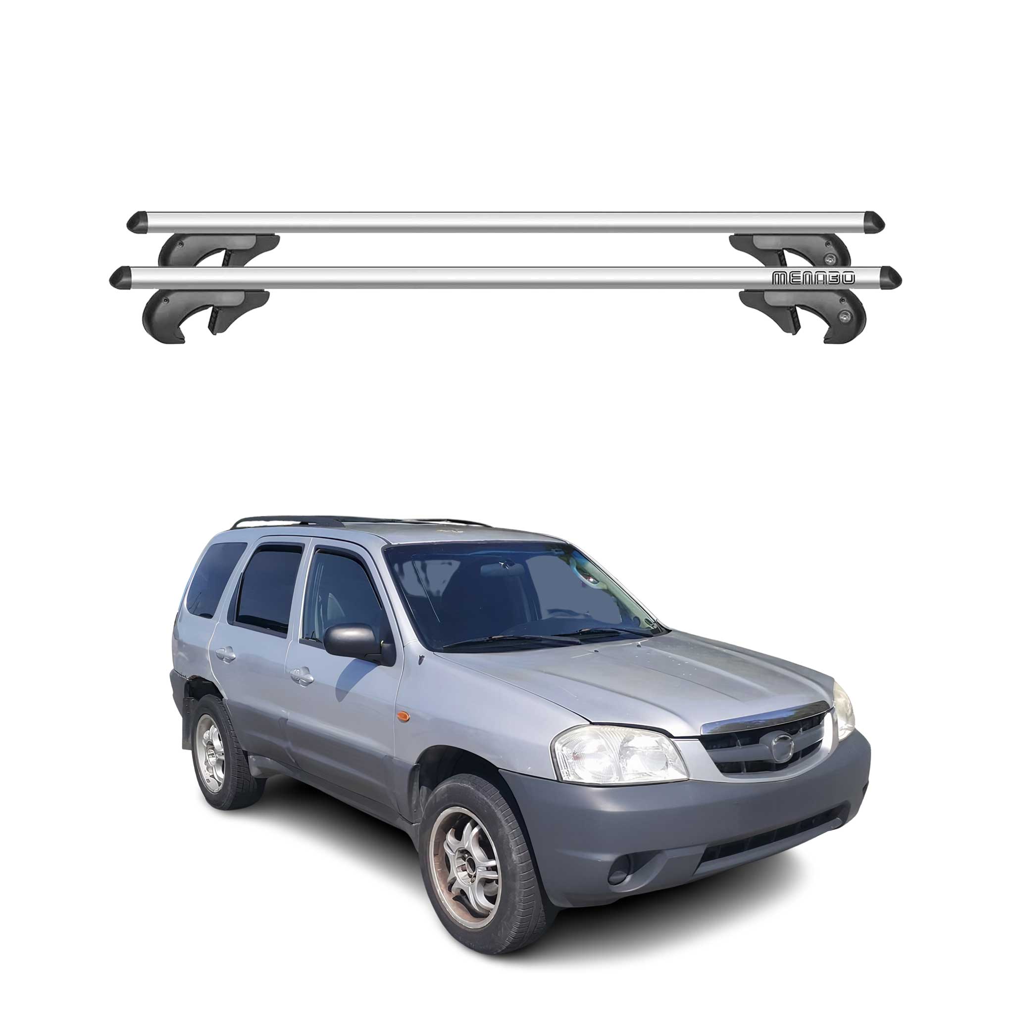 2002-2006 Mazda Tribute Roof Rack Cross Bars Silver