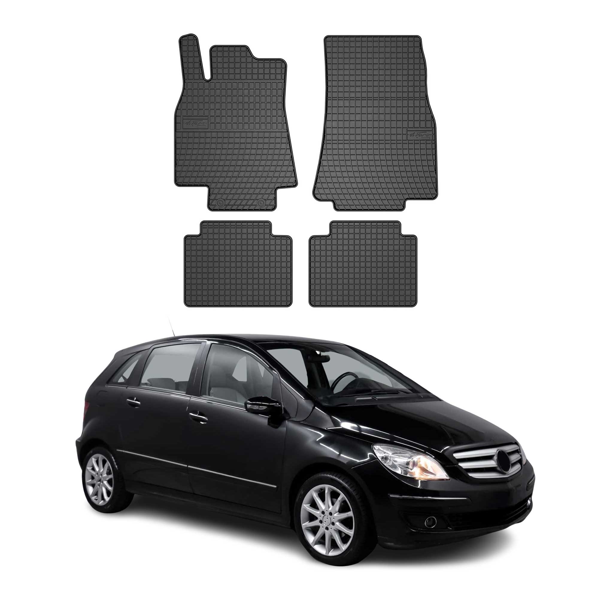 2006-2011 Mercedes B Class W245 Floor Mats Liners Full Set All Weather Rubber Black