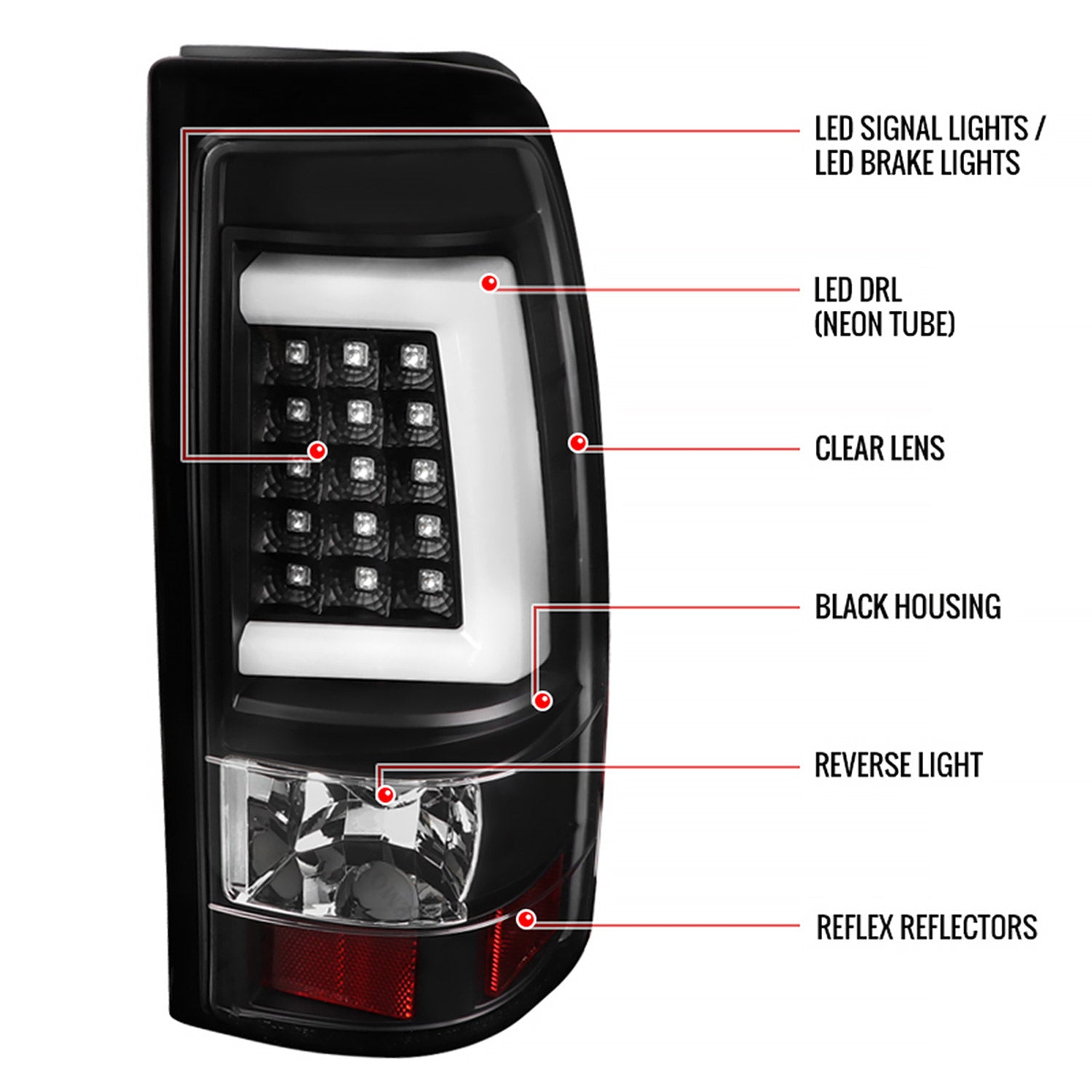 1999-2002 Chevy Silverado/ 99-2006 GMC Sierra LED Tail Lights - G2 Matt Black