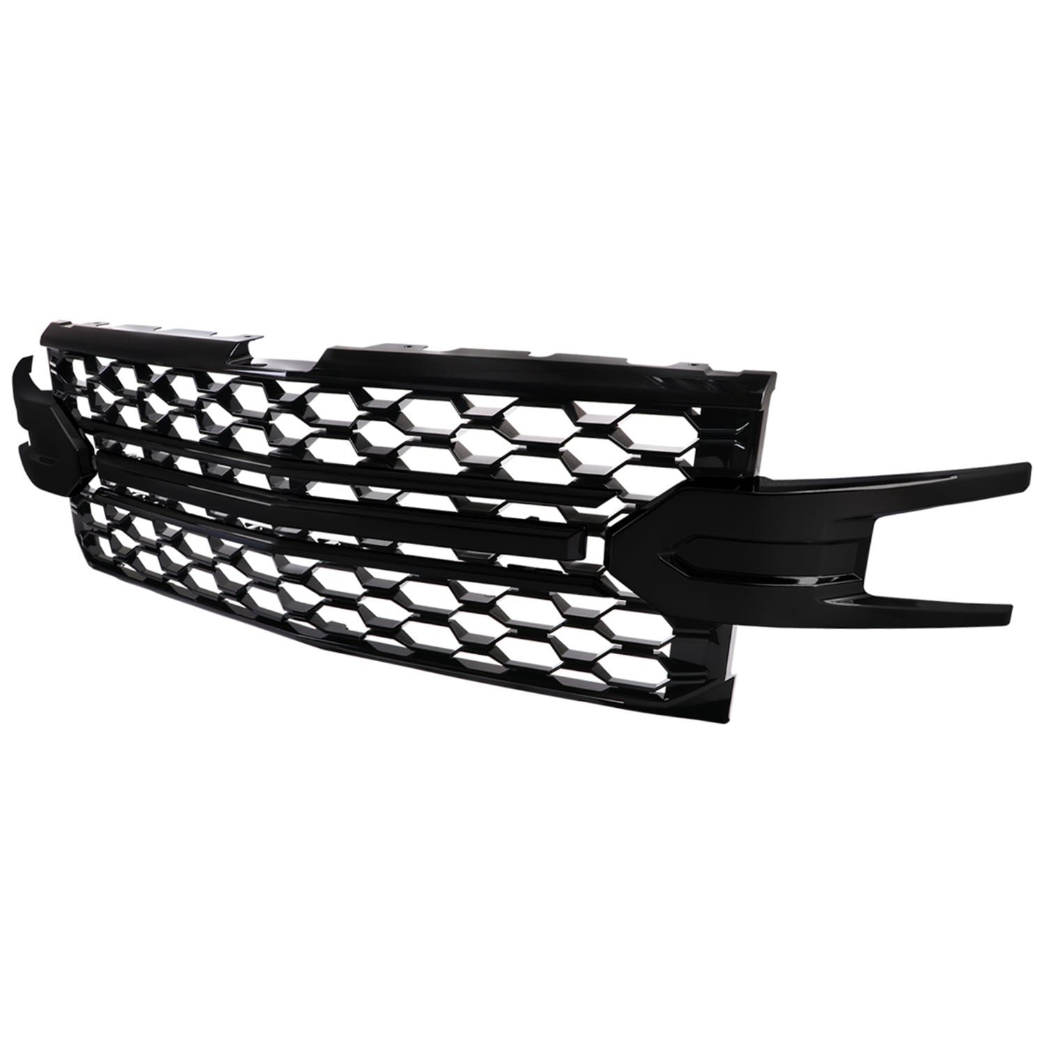 2019-2022 Chevrolet Silverado 1500 LT Glossy Black Honeycomb Hood Grille