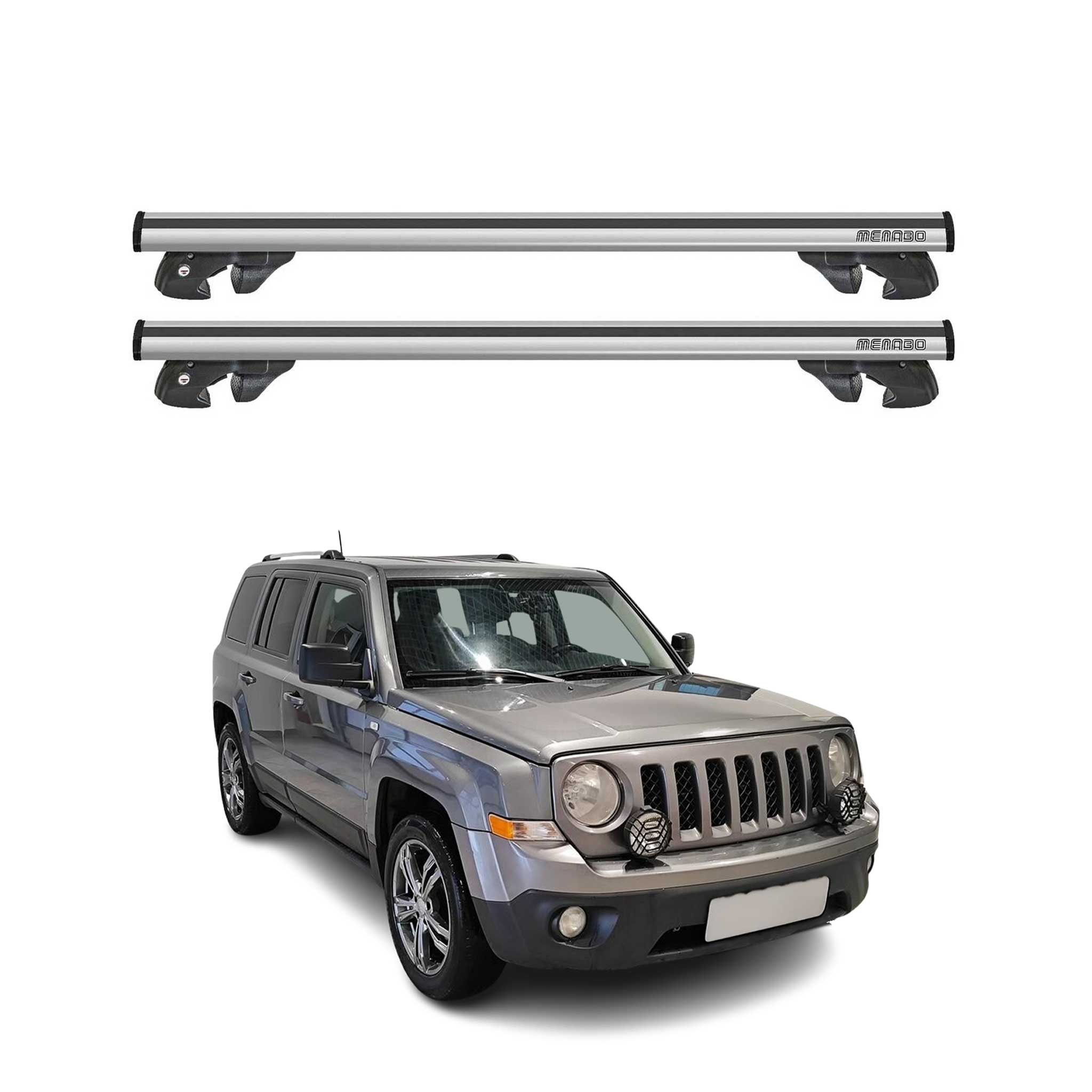 2007-2010 Jeep Patriot Roof Rack Cross Bars Silver