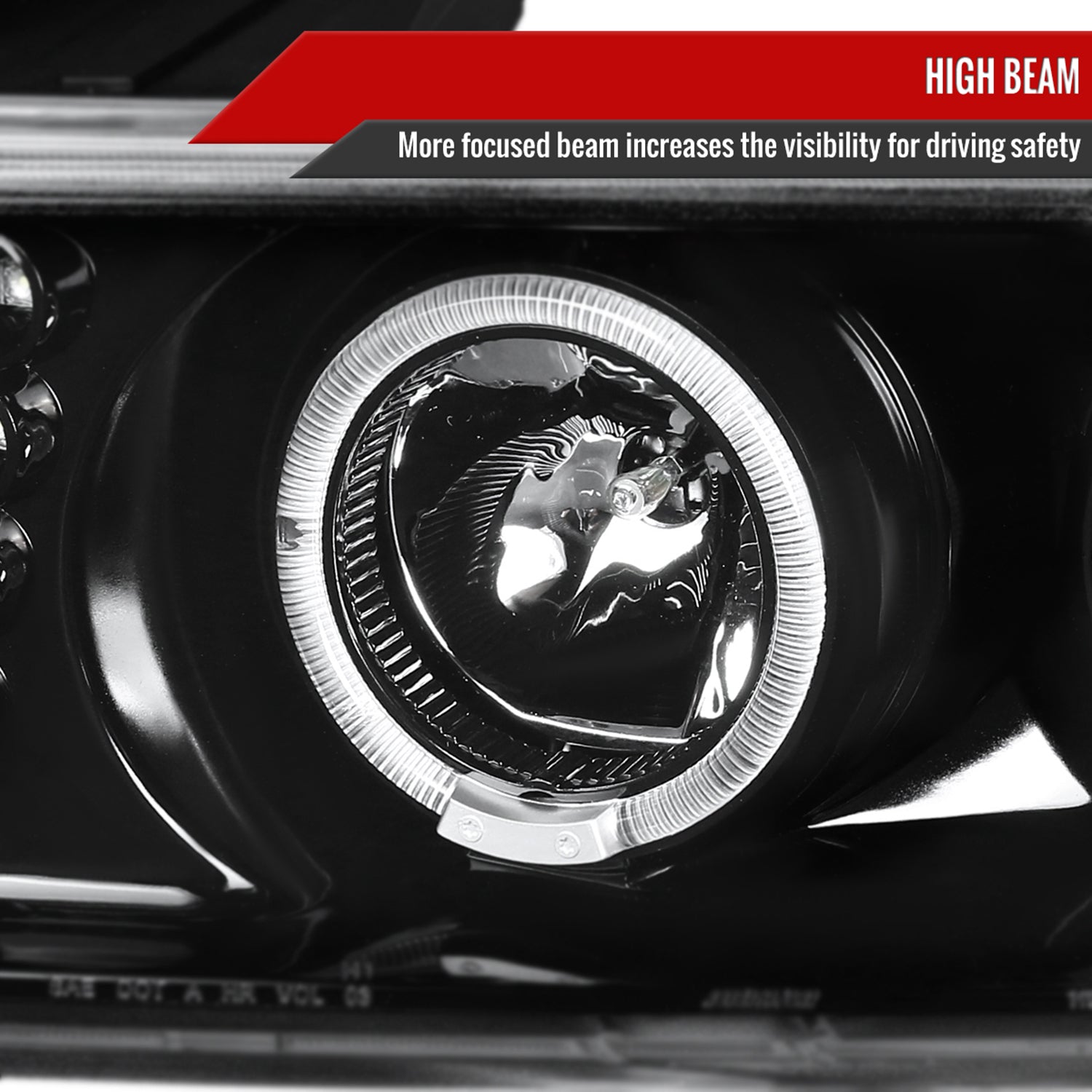 2004-2012 GMC Canyon/ Chevy Colorado Dual Halo Projector Headlights Jet Black