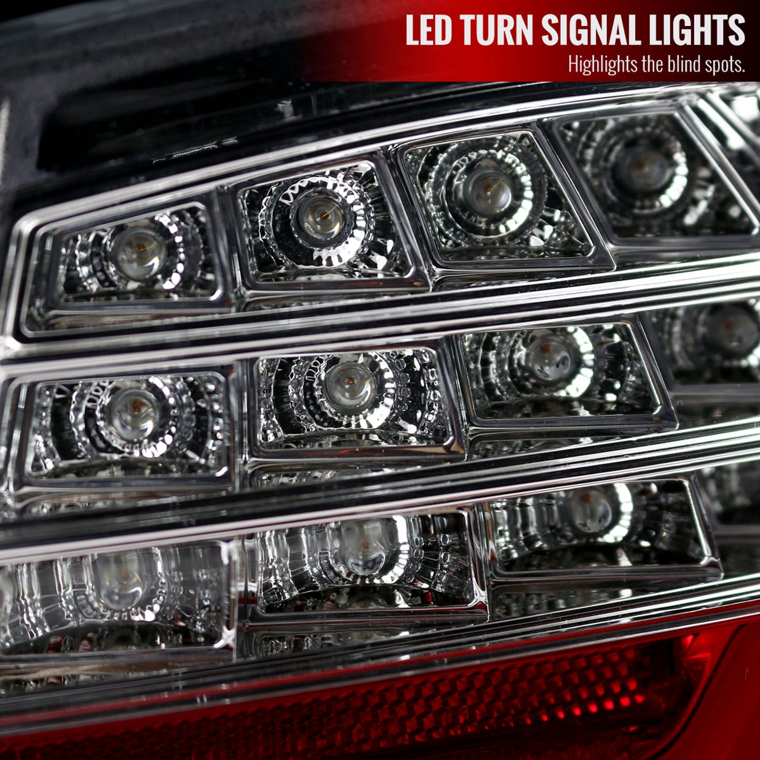 2006-2008 BMW E90 3 Series Sedan LED Tail Lights Chrome/Red Clear Lens