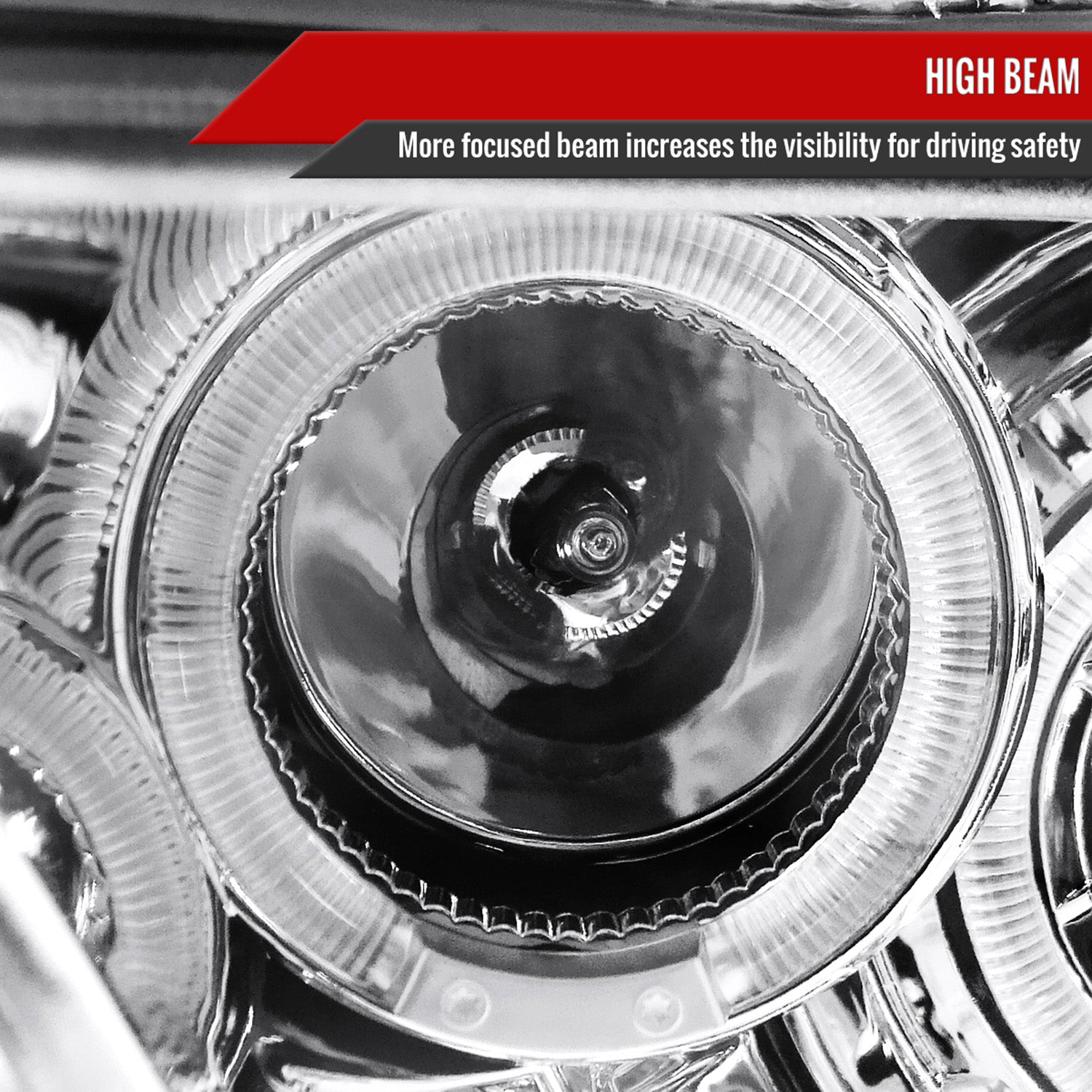 2010-2014 Ford Mustang Dual Halo Projector Headlights Chrome/Clear Lens