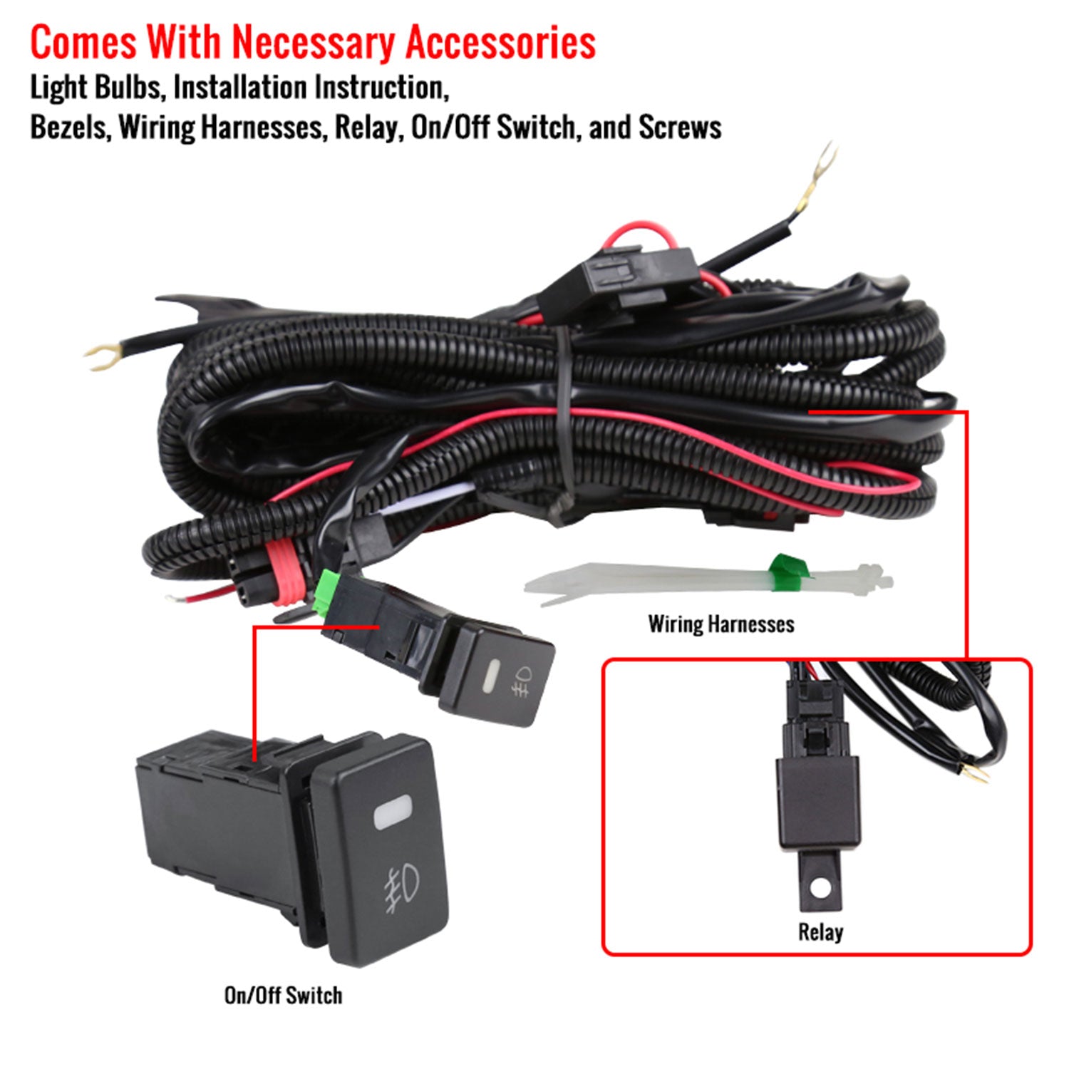 2018-2019 Toyota Sienna 12V/55W H11 Fog Lights Kit Chrome Housing/Clear Lens