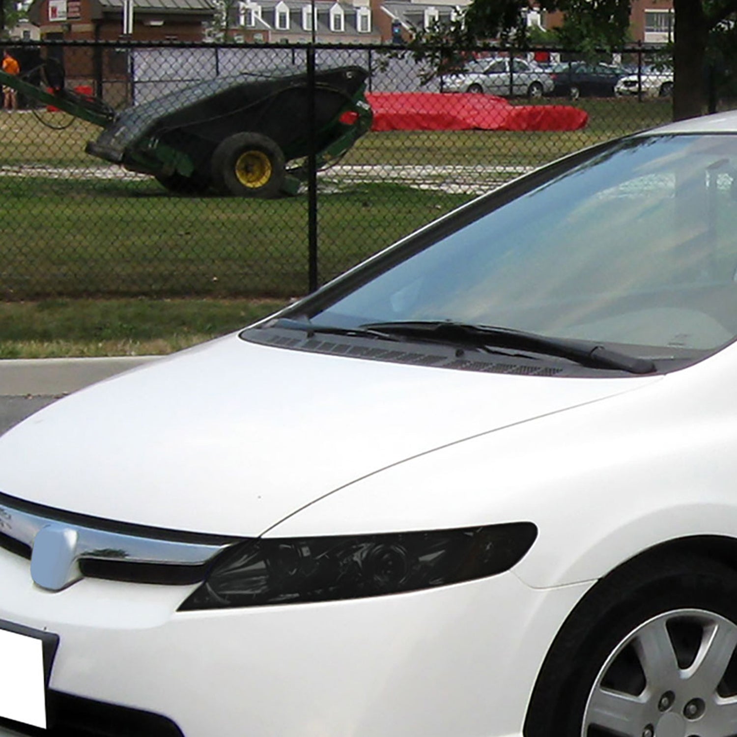 2006-2011 Honda Civic Sedan Projector Headlights R8 LED Light Chrome/Smoke