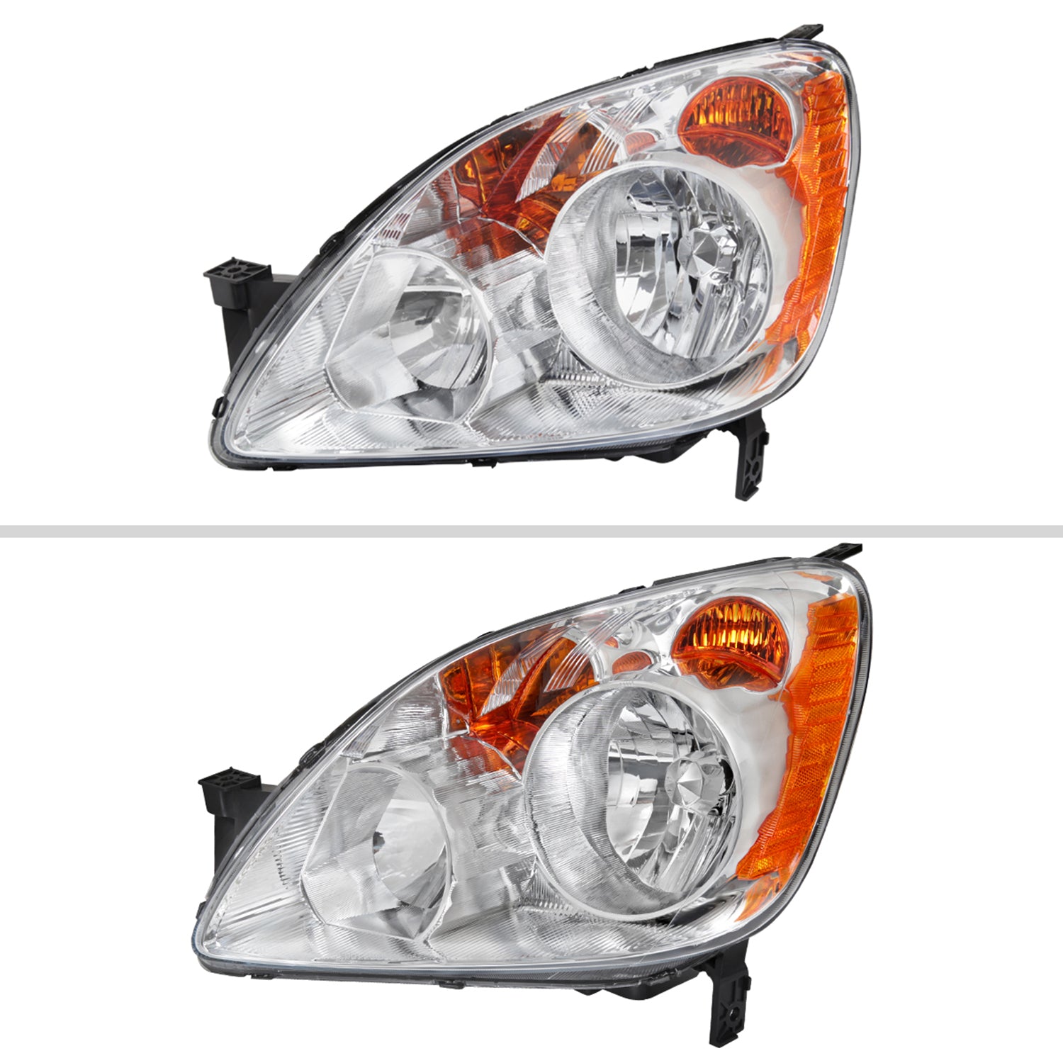 2005-2006 Honda CR-V Factory JP Headlights w/Amber Reflectors Chrome/Clear