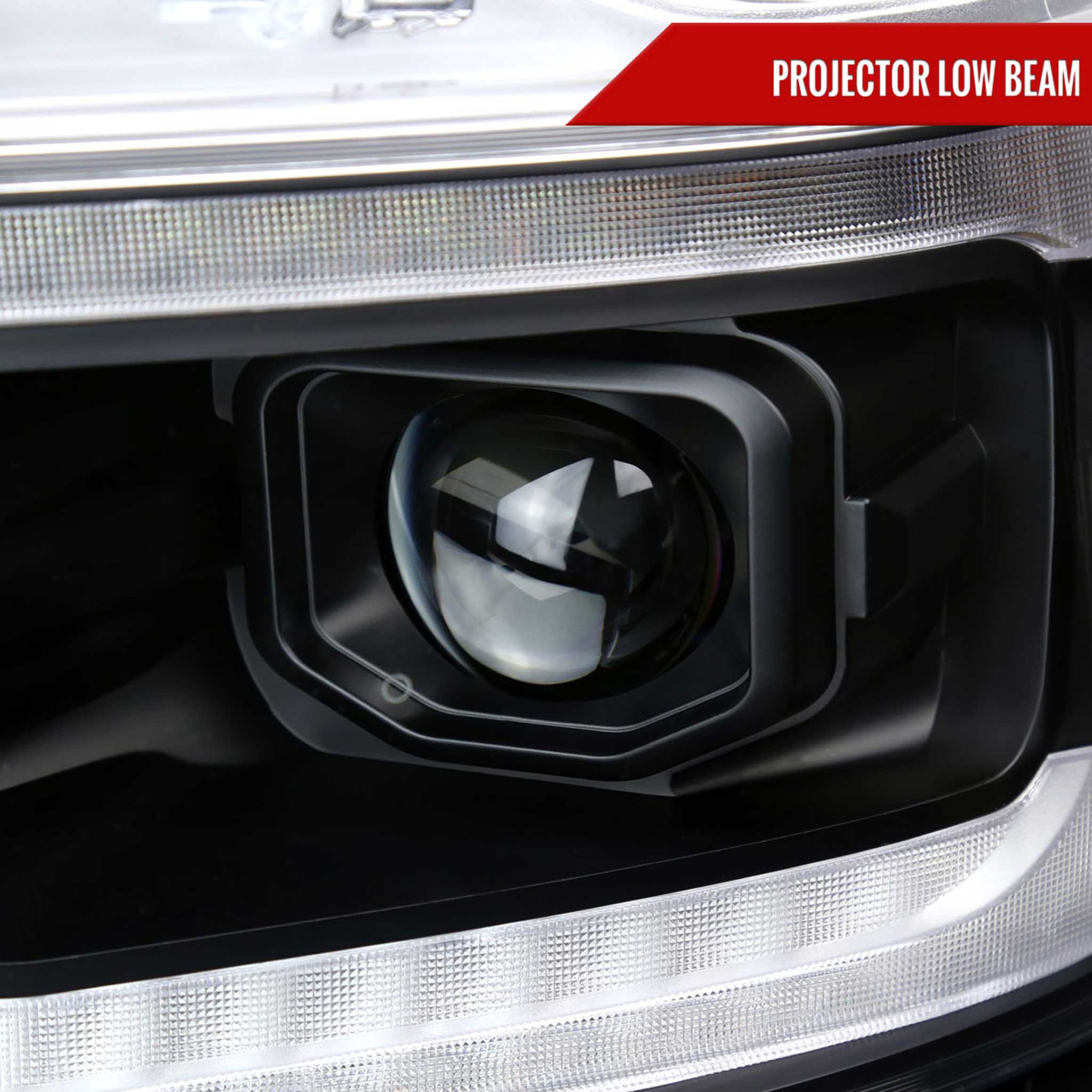 For Dodge RAM 1500 2019-2024  LED Headlights Turn Signals LED Pulsing Glow Matte Black Housing Clear Lens