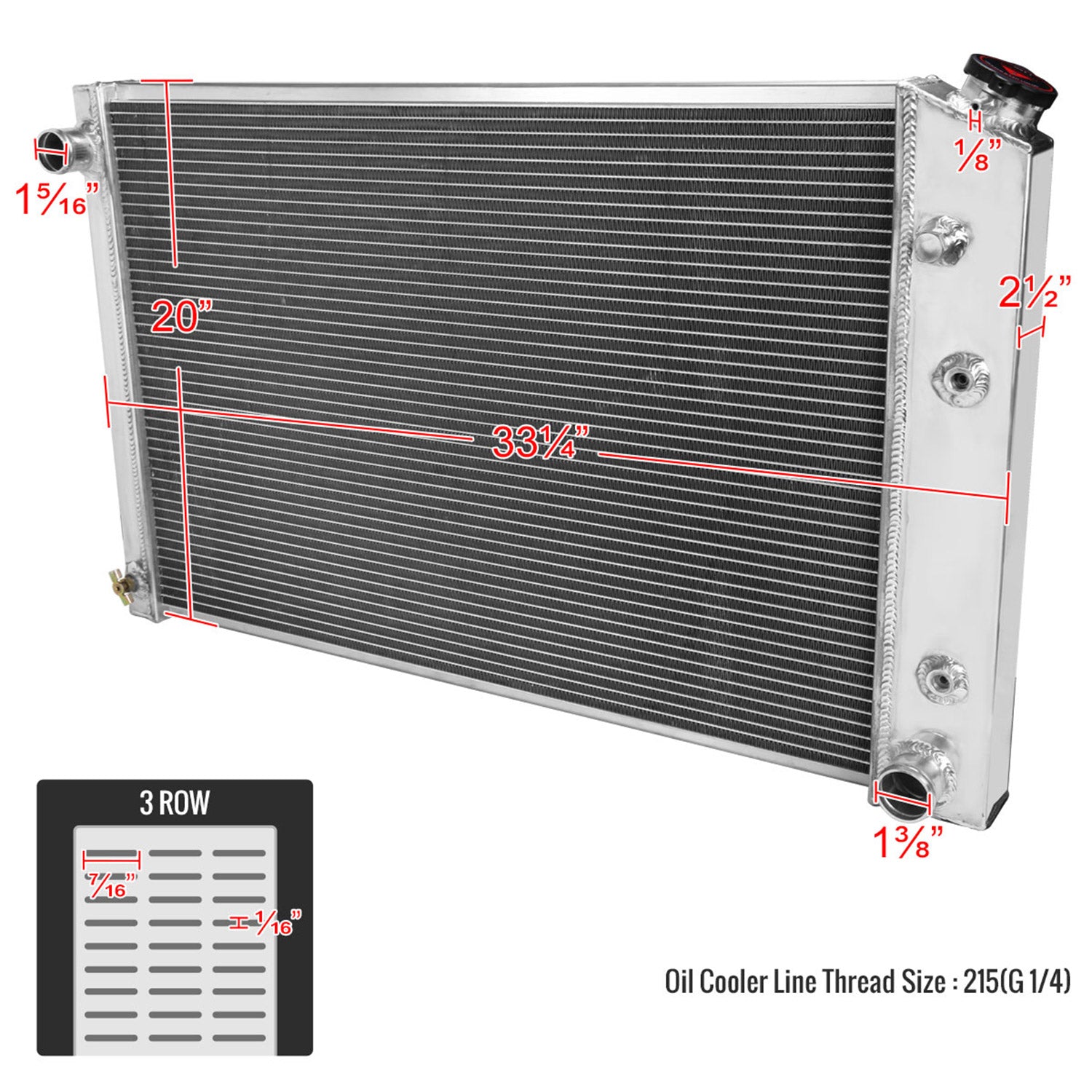 1973-1991 Chevrolet Blazer/Suburban Jimmy Alu 3Row Performance Radiator