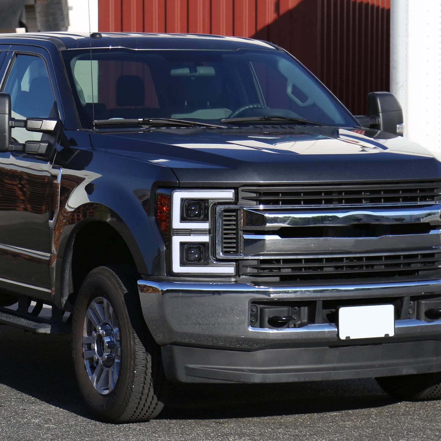 2017-2019 Ford F-250 F-350 F-450 F-550 LED C-Bar Headlights Signal Black