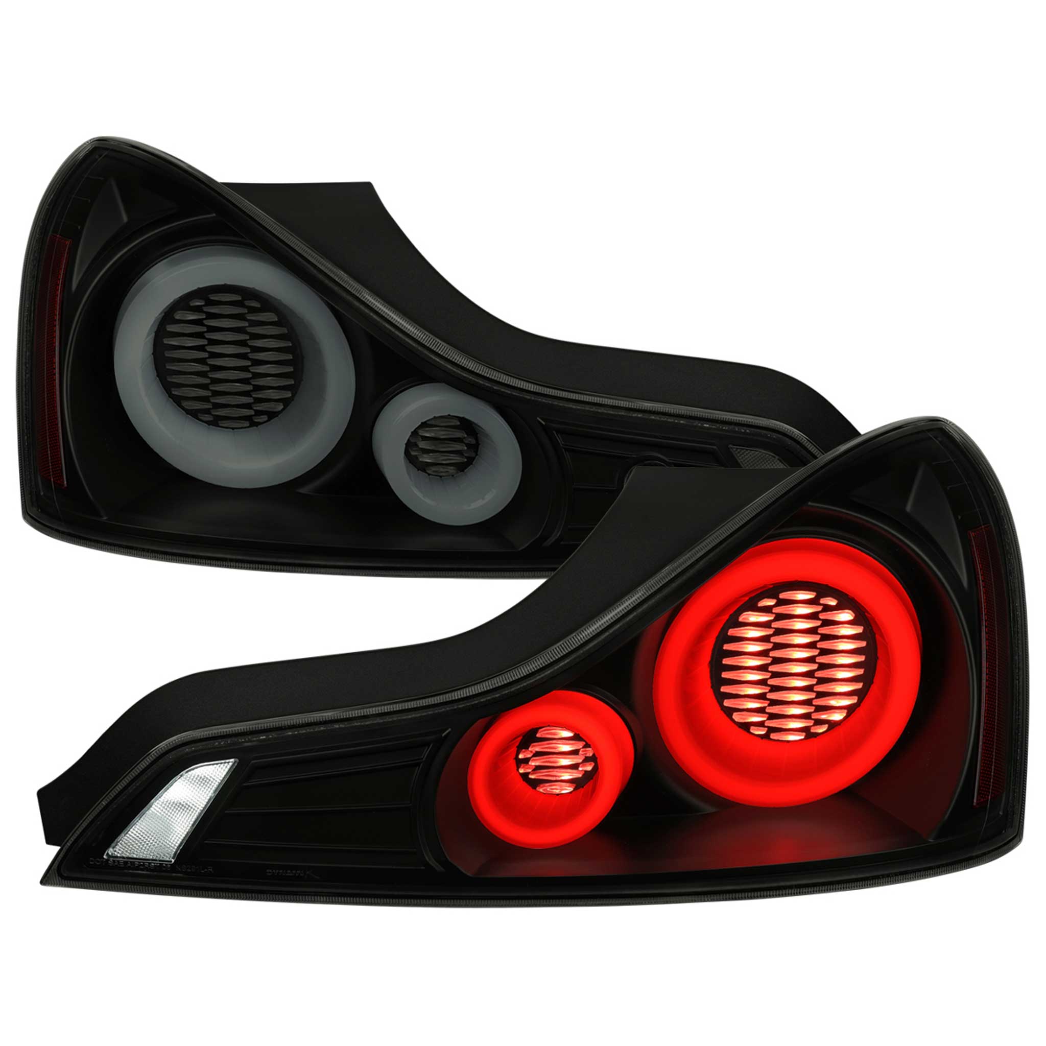 For Infiniti G37 2008-13 / Q60 Coupe 2014-15 LED Tail Lights Switchback Sequential Turn Signals Black Housing Smoked Lens