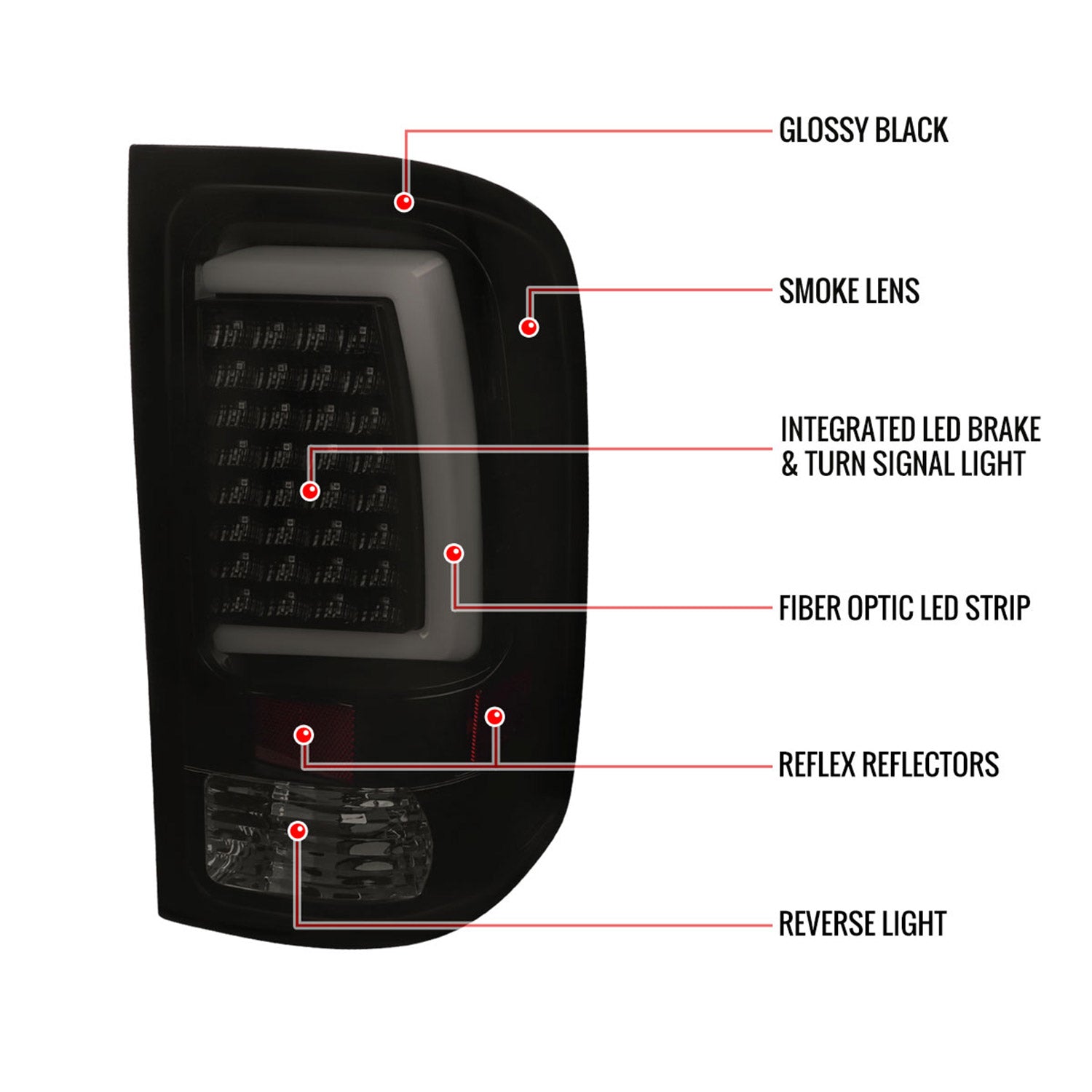 2007-2013 GMC Sierra 1500/ Sierra 2500HD 3500HD LED Tail Lights Black/Smoke