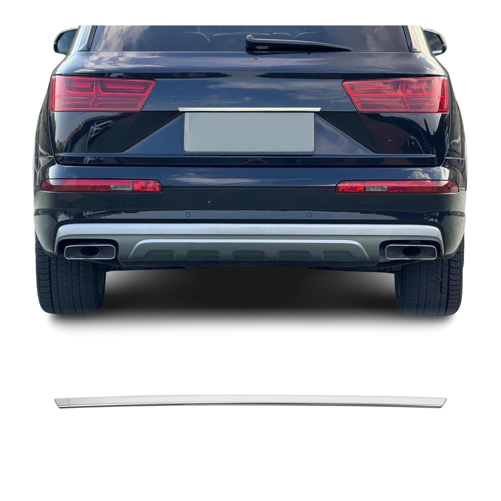 2017-2019 Audi Q7 4M Pre-Fl Rear Trunk Tailgate Door Handle Cover Stainless Steel