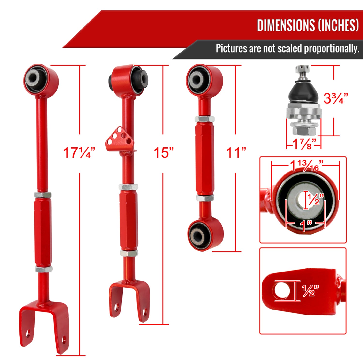 2008-2013 Honda Accord Acura TL/TSX Front Ball Joints & Rear Control Arms
