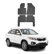 2011-2013 Kia Sorento Floor Mats Liners Full Set All Weather Rubber Black