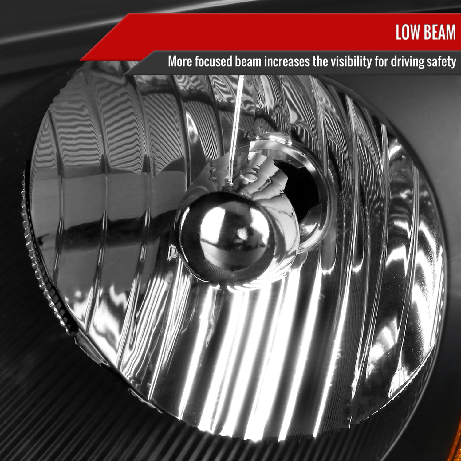 2004-2007 Chevy Malibu Factory Headlights w/Amber Reflectors Matt Black/Clear