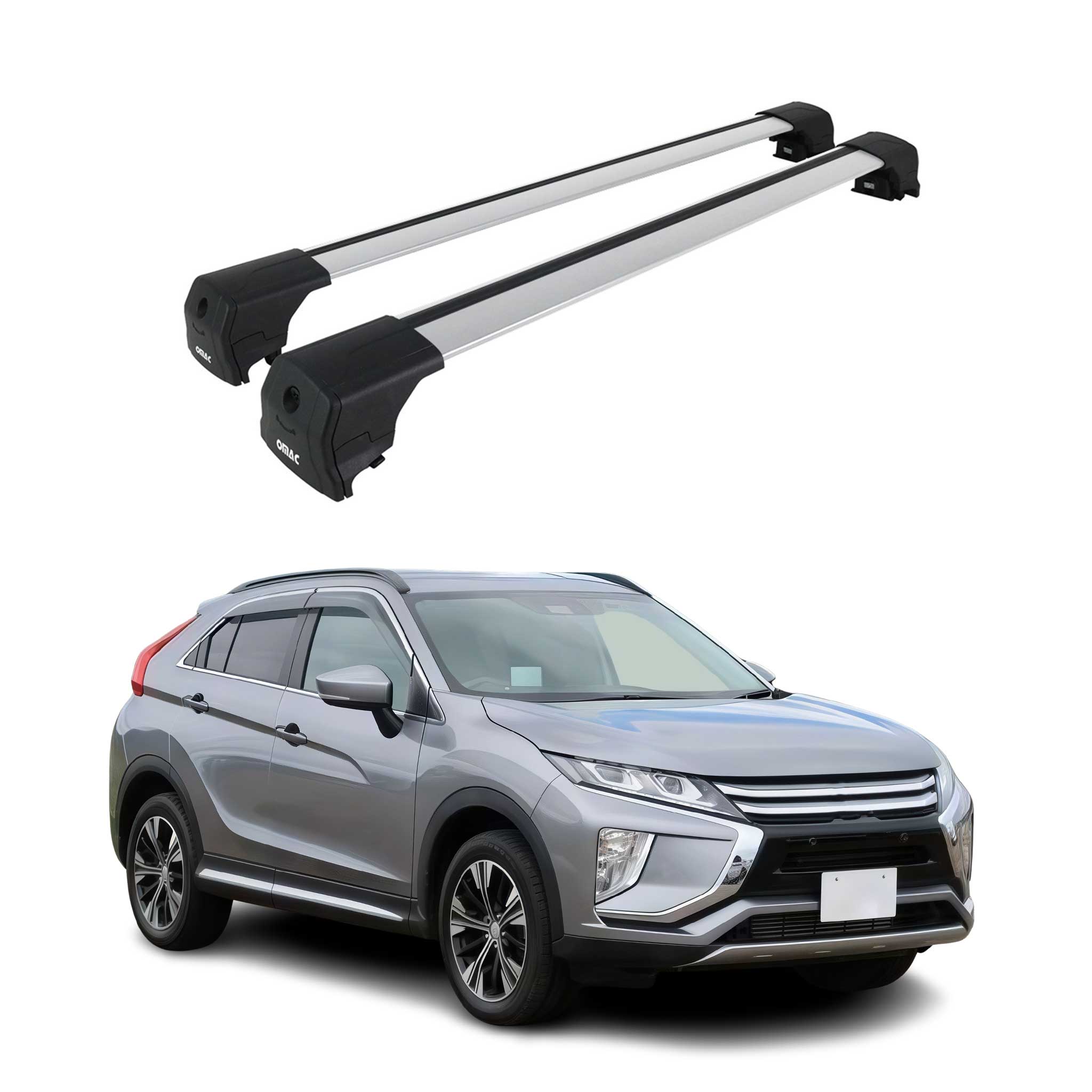 Alu Roof Racks Cross Bars Carrier for Mitsubishi Eclipse Cross 2018-2026 Gray 2x