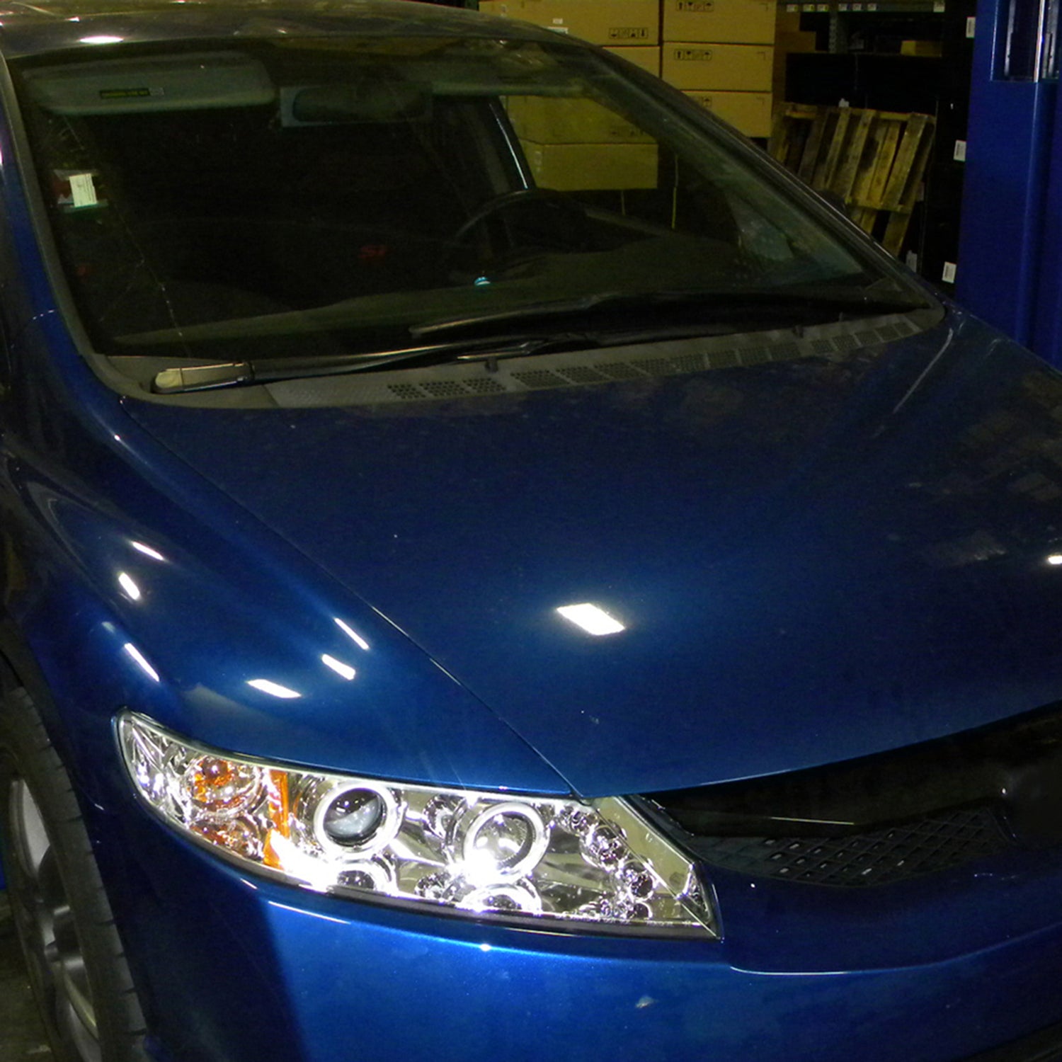 2006-2011 Honda Civic Sedan Dual Halo Projector Headlights Chrome/Clear Lens