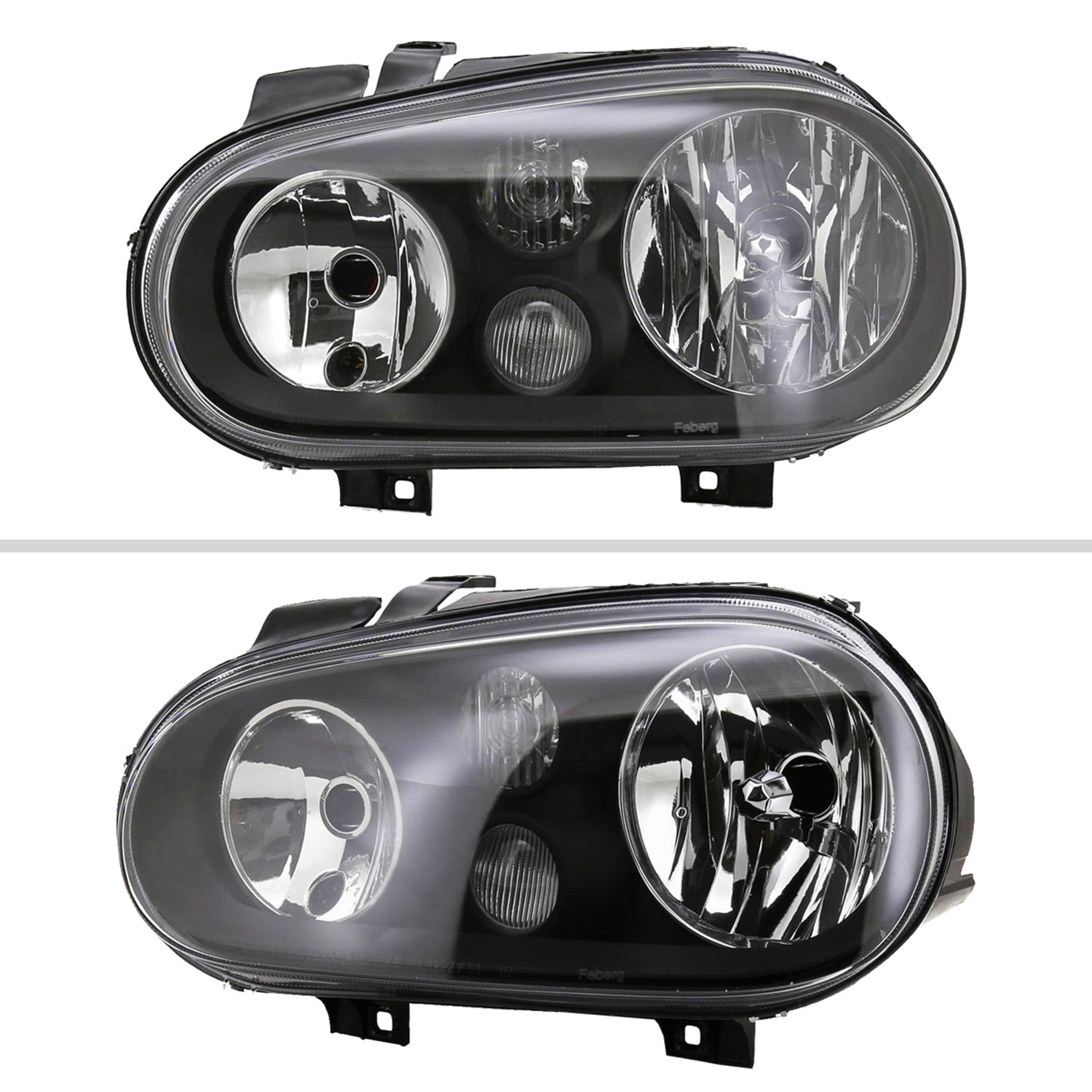 1999-2006 VW Golf Mk4 GTI/R32 Cabrio V2 Factory Headlights Matt Black