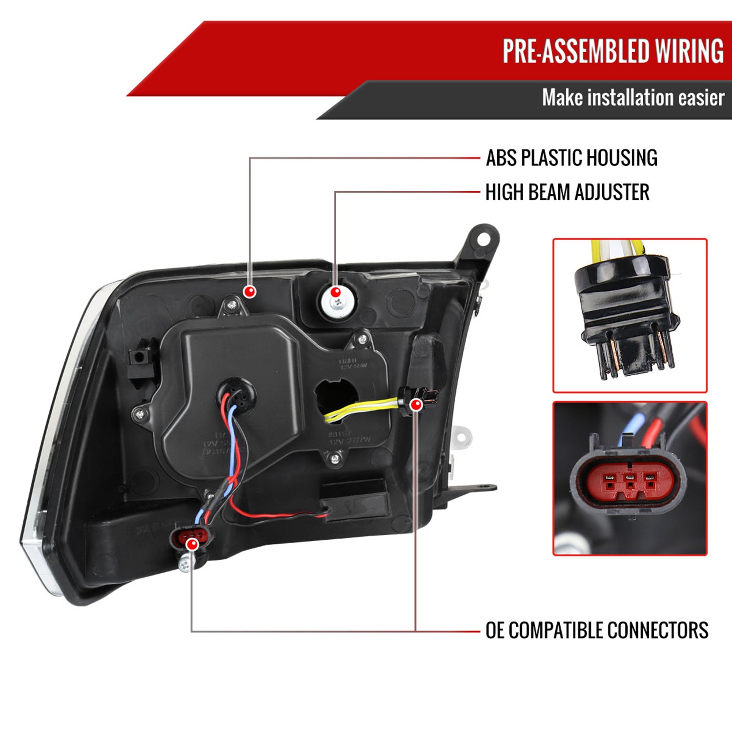 2009-2018 Dodge RAM 1500 / RAM 2500 3500 LED Bar Headlights Chrome