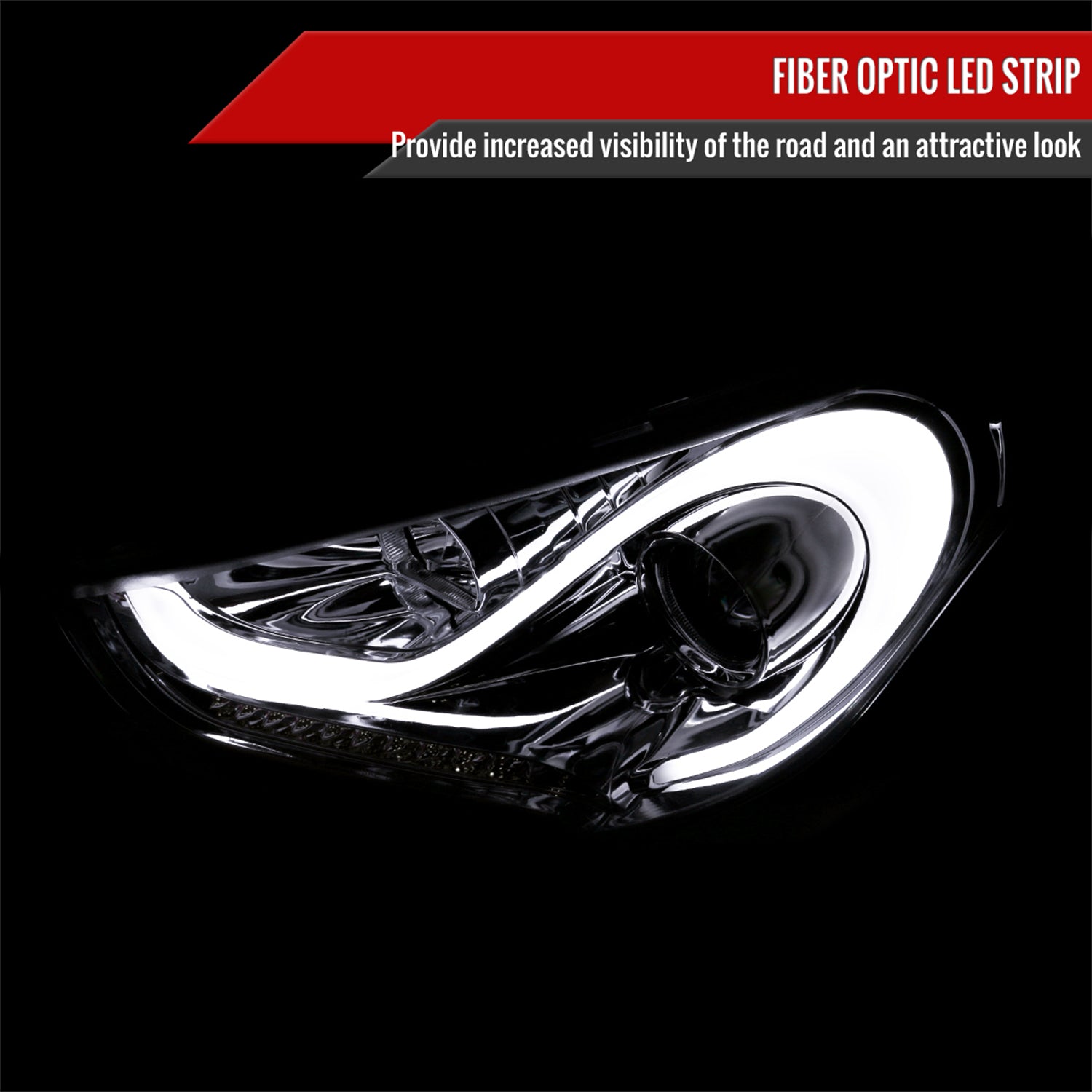 2012-2017 Hyundai Veloster LED Light Bar Headlight Signal Lights Chrome