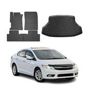 2012-2015 Honda Civic Sedan Floor Mats & Cargo Liner Full Set All Weather Black