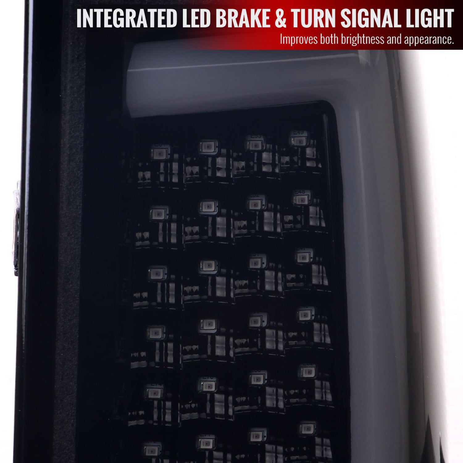 2004-2015 Nissan Titan LED Tail Lights with White LED Tube Glossy Black/Smoke