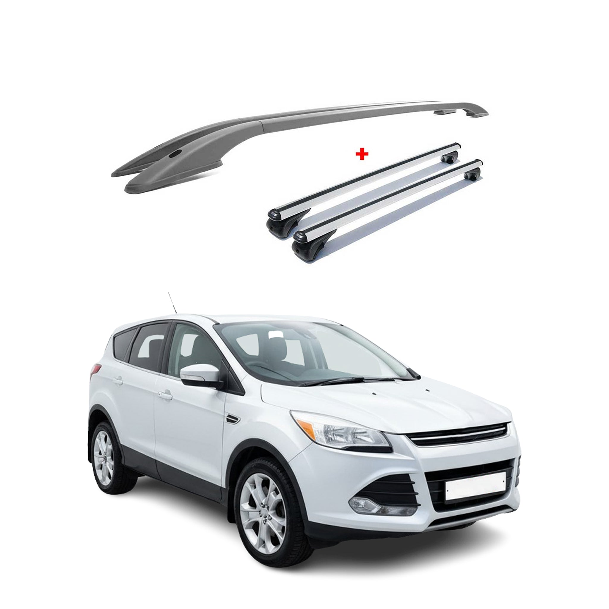 2013-2019 Ford Escape Roof Rack Rail Cross Bars Roof Set Silver