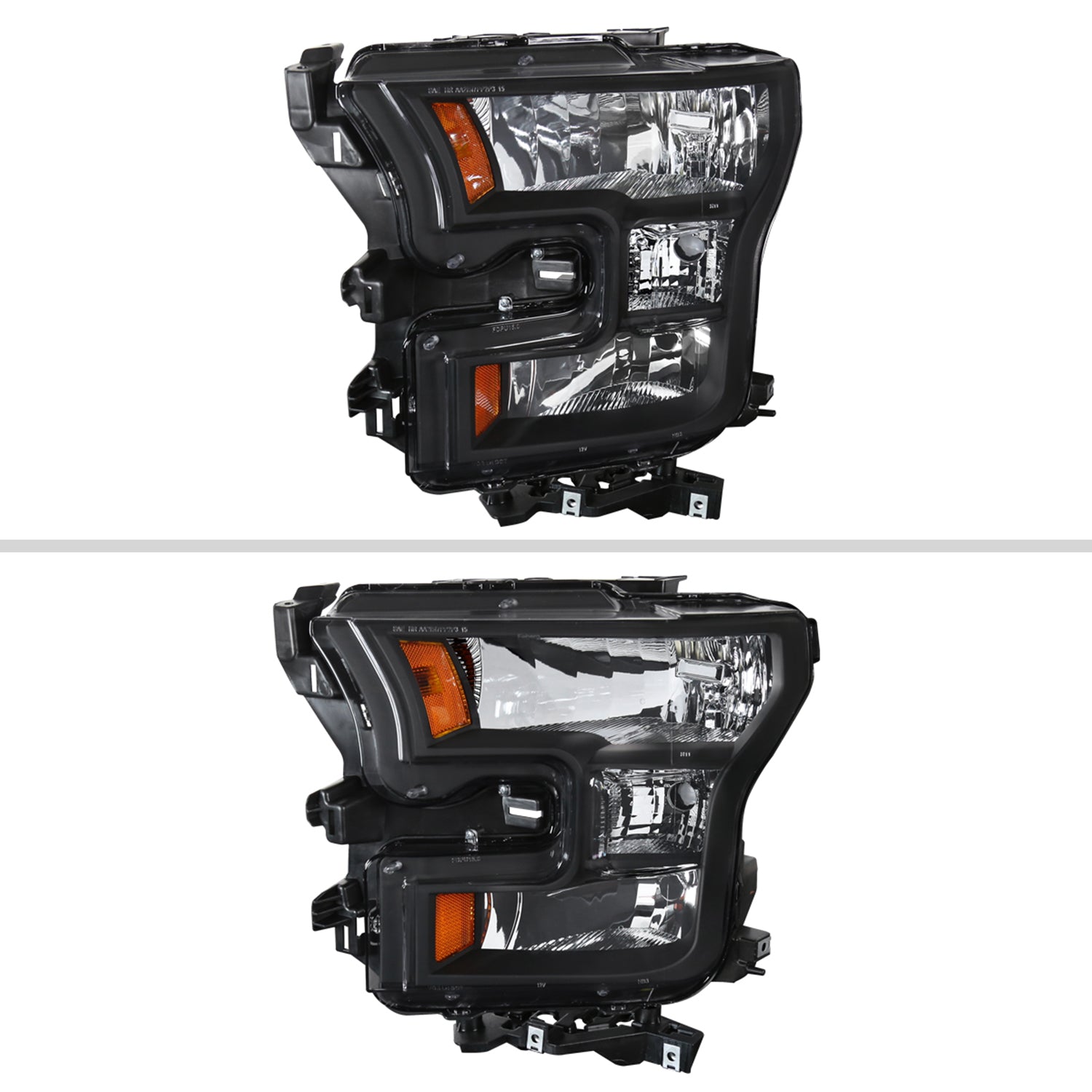 2015-2017 Ford F-150 Replacement Factory Style Headlights Matte Black/Clear