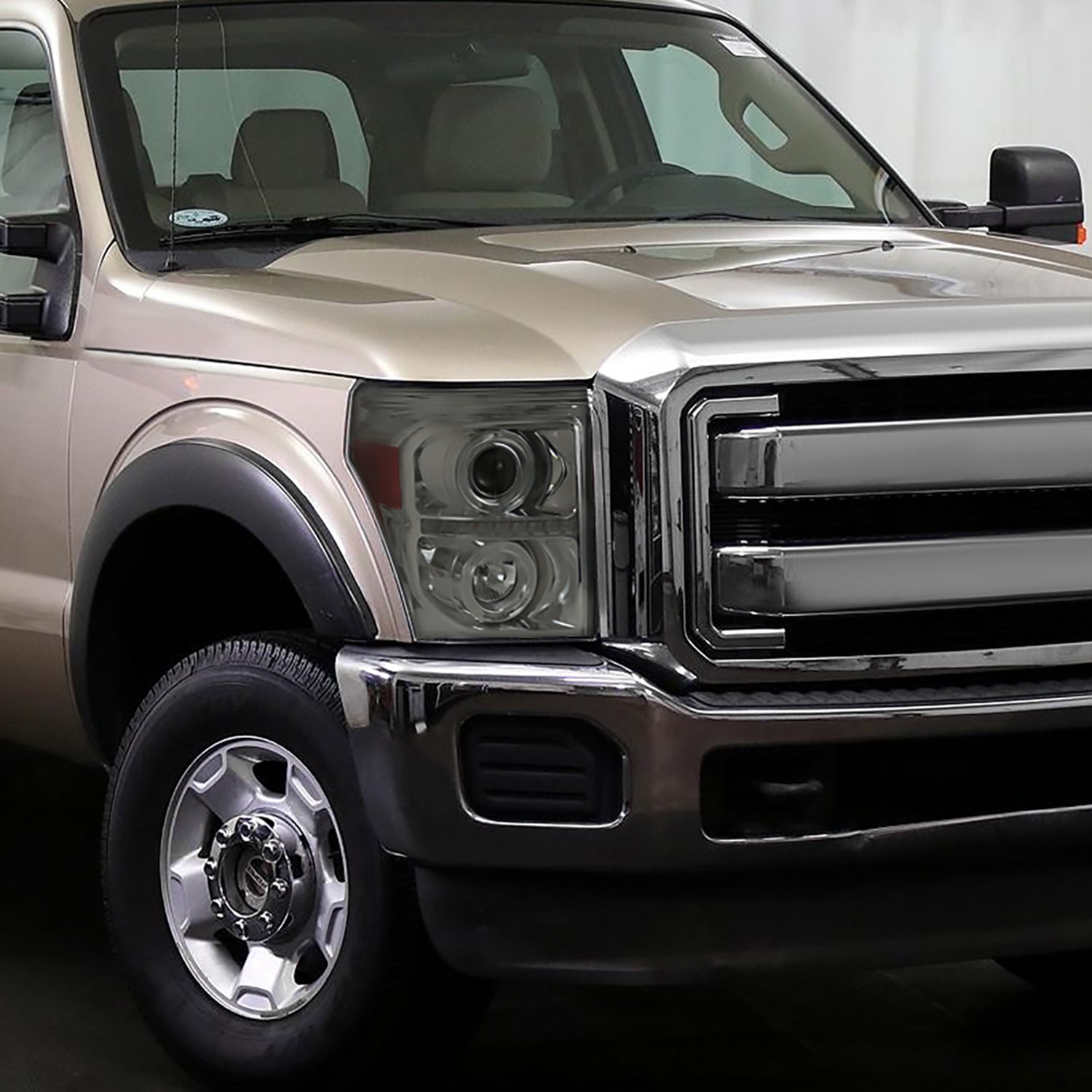 2011-2016 F-250 F-350 F-450 F-550 Dual Halo Headlights LED Signal Smoke