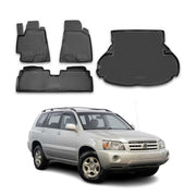 2001-2007 Toyota Highlander Floor Mats & Cargo Liner Full Set All Weather Black