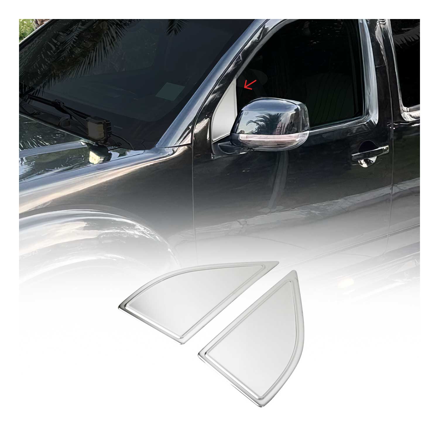 2009-2012 Suzuki Equator Window Molding Trim Streamer Stainless Steel 2Pcs
