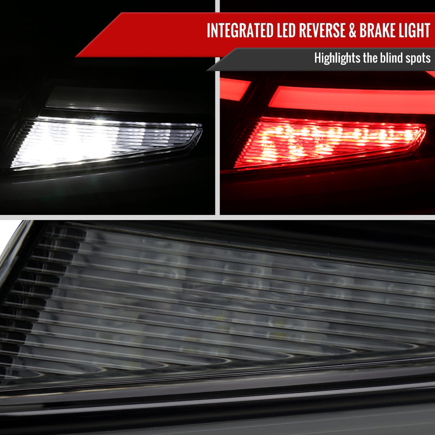2018-2022 Honda Accord Sedan LED Signal Tail Lights Glossy Black/Smoke